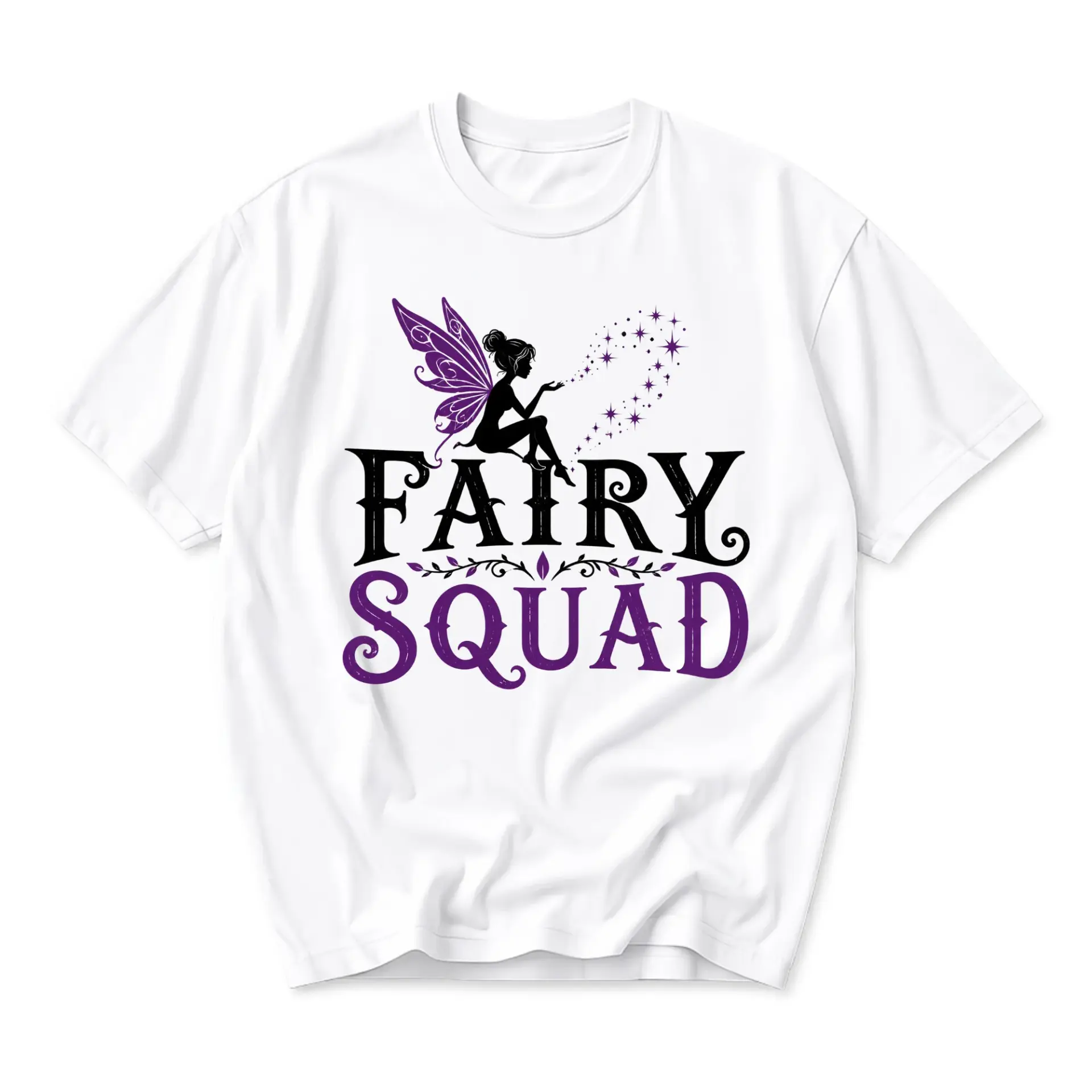 Graphic Tee Fairy Squad Casual Unisex T-Shirt Featuring Whimsical Magical Character Illustration for Everyday Wear