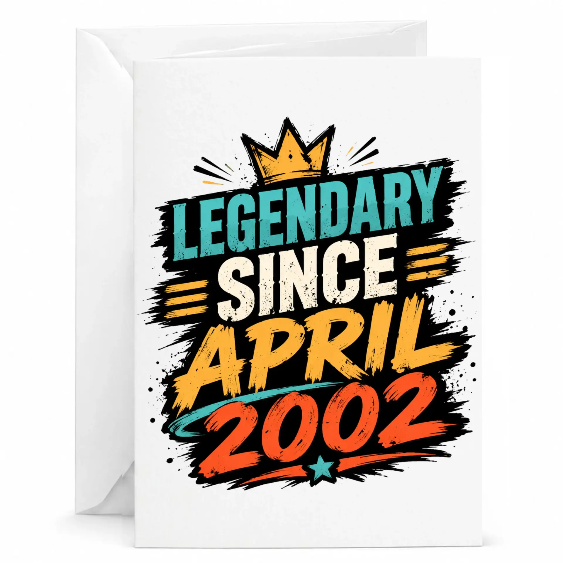 Birthday Card Legendary Since April 2002 Retro Vintage Style Greeting Card for Milestone Celebrations and Birthdays