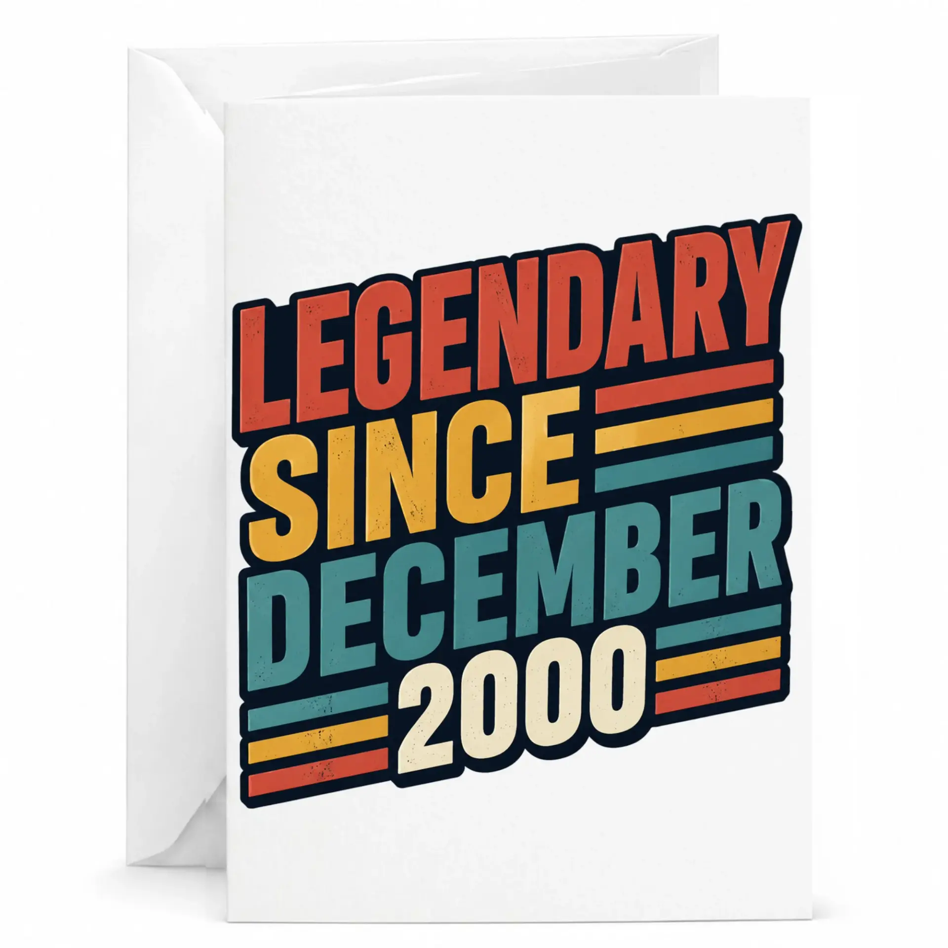 Birthday Card Legendary Since December 2000 Vintage Retro Style Greeting Card for Birthday Milestone Celebration