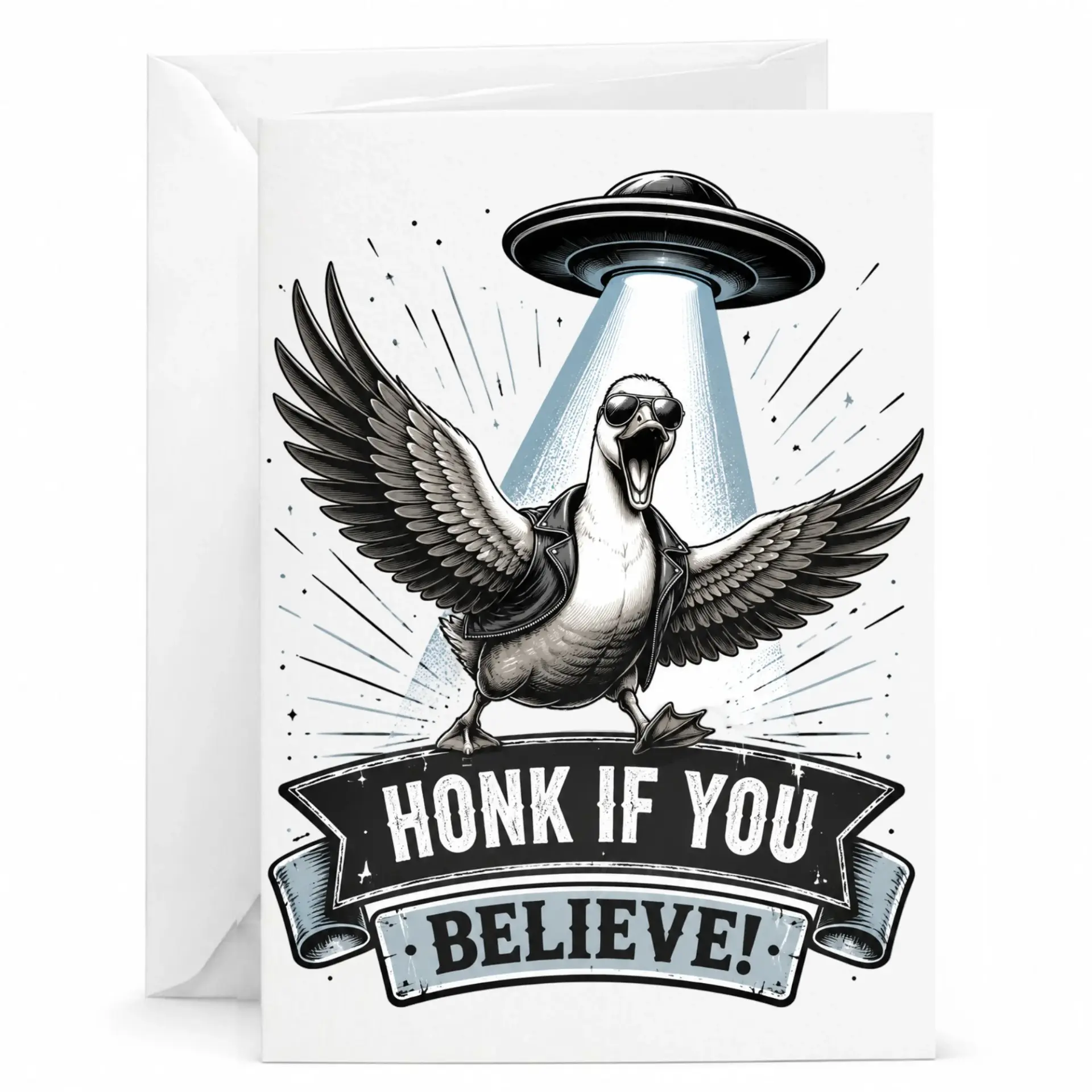 Funny Greeting Card with and Design Humorous Honk If You Stationery for Friends Family