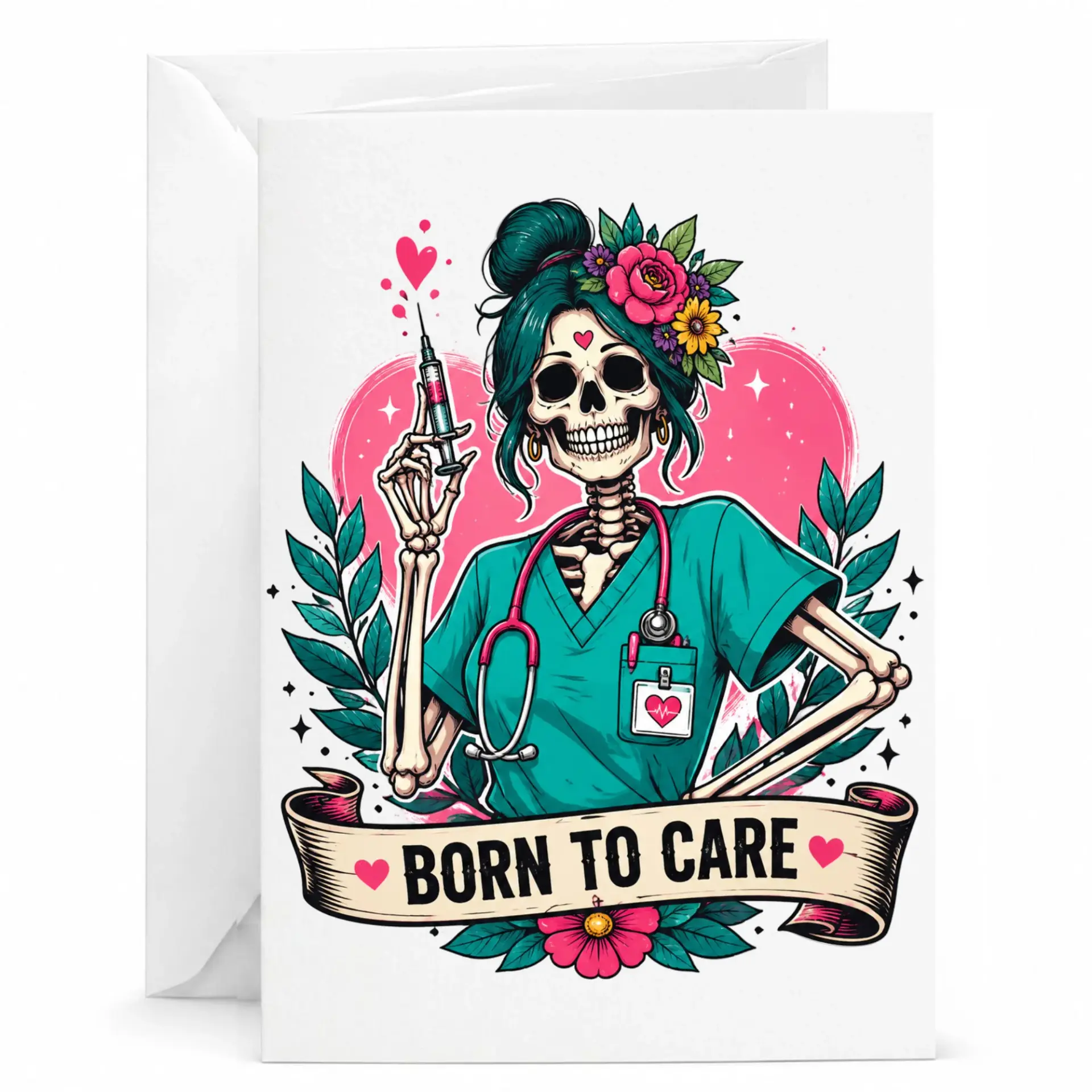 Funny Nursing Professional Appreciation Greeting Card, Medical Worker Theme Gift Card for Nurses and Healthcare Staff