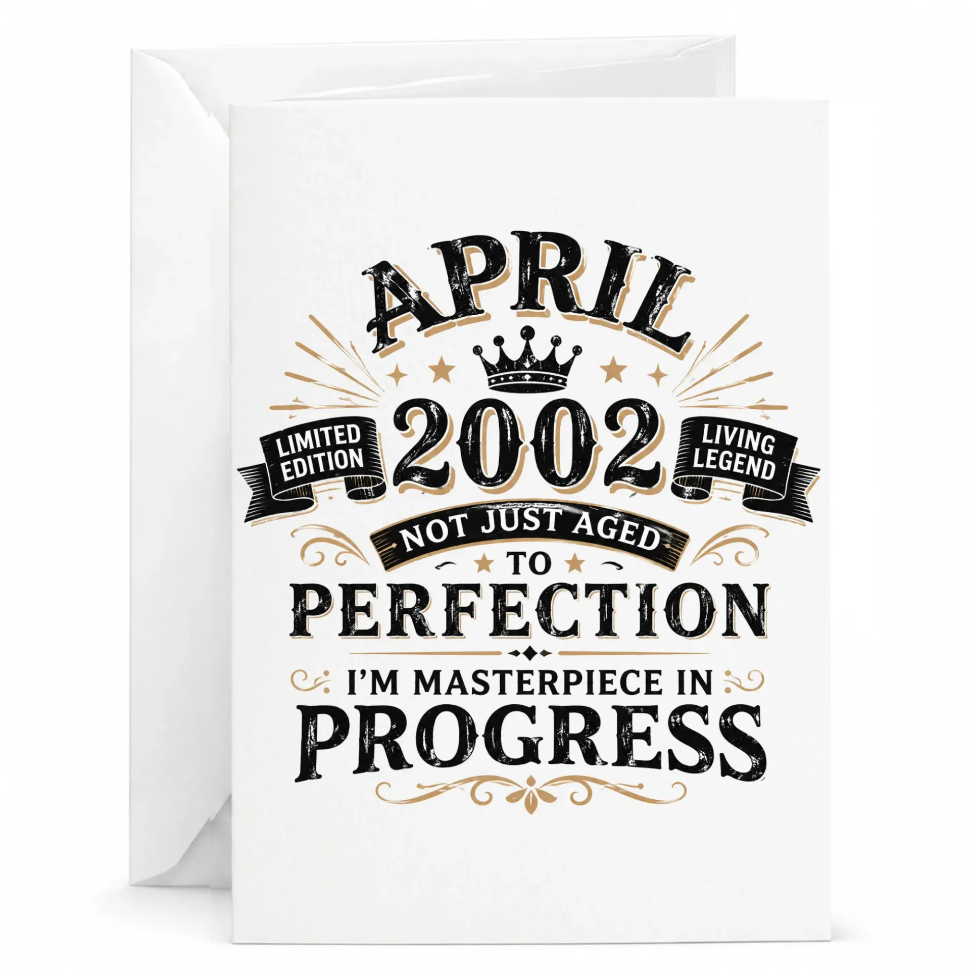 Funny Birthday Card April 2002 Limited Edition Aged to Perfection Greeting Card for Someone Born in April 2002 Milestone