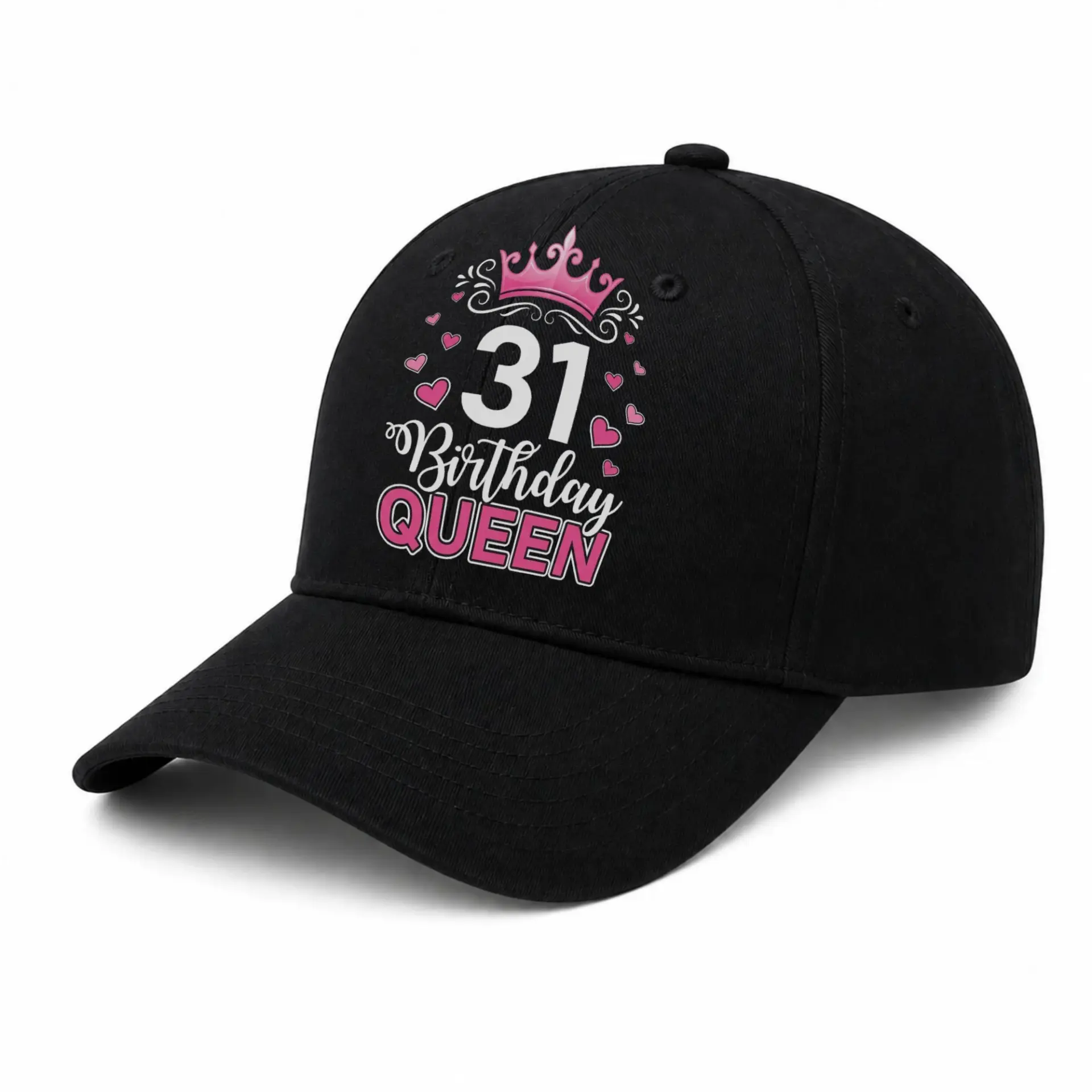 Baseball Cap 31st Birthday Queen Crown Graphic Cotton Hat for Women