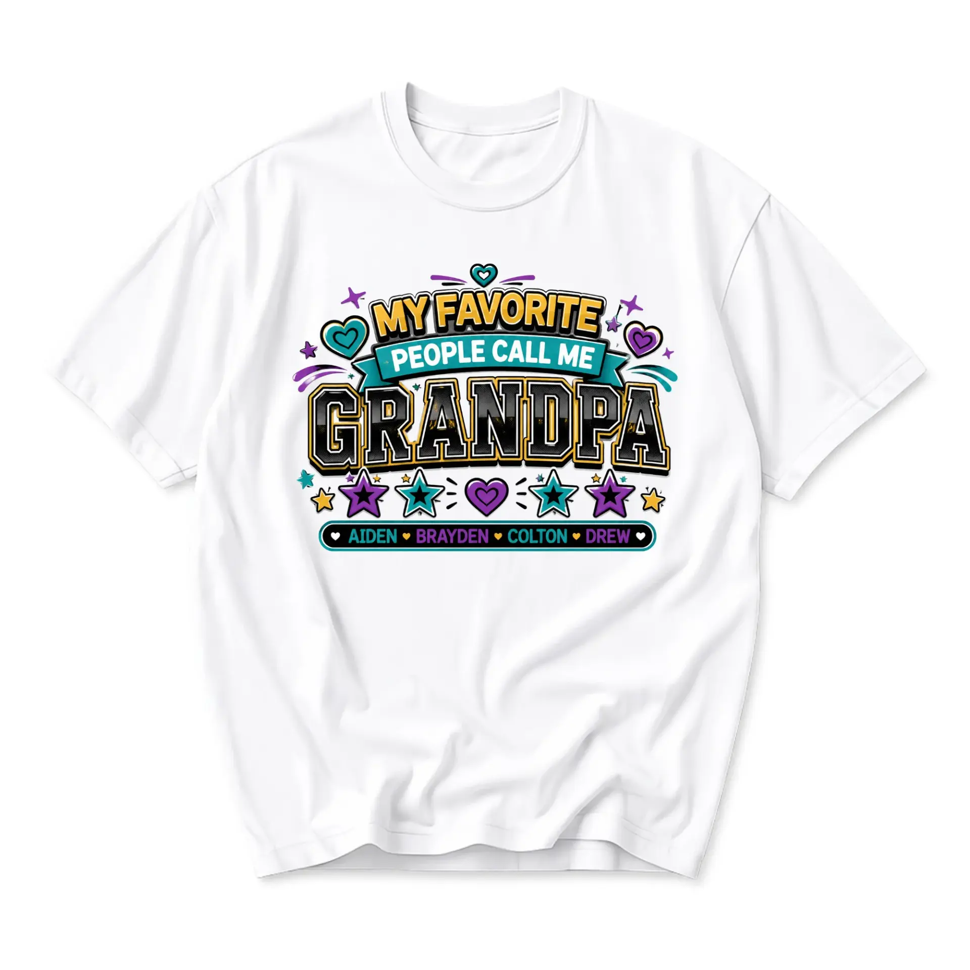 Funny Shirt My Favorite People Call Me Grandpa Graphic Tee Gift for Men Comfort Cotton Unisex Crew Neck Top