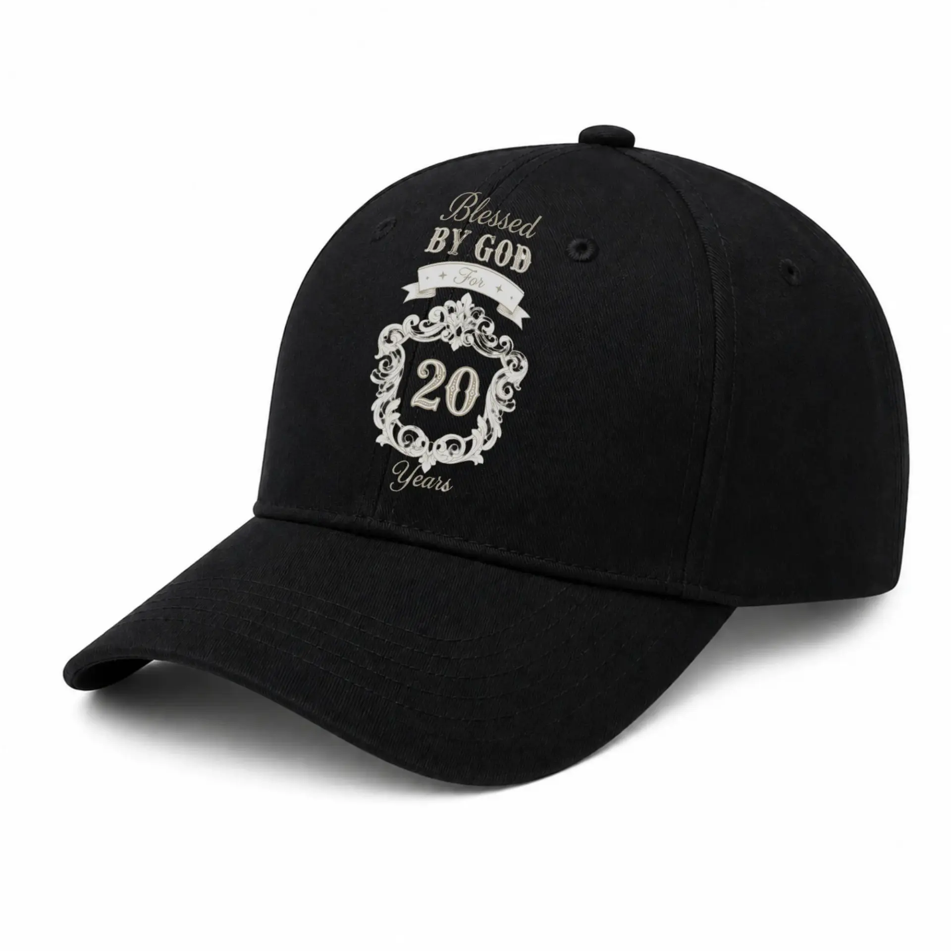 Baseball Cap Blessed by God for 20 Years Decorative Anniversary Hat