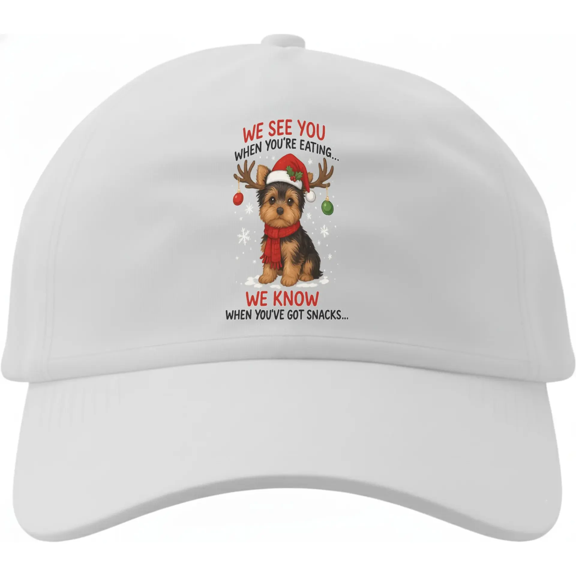 Dad Hat Baseball Cap Featuring Funny Christmas Dog Graphic Print for Animal Lovers and Holiday Season Casual Apparel