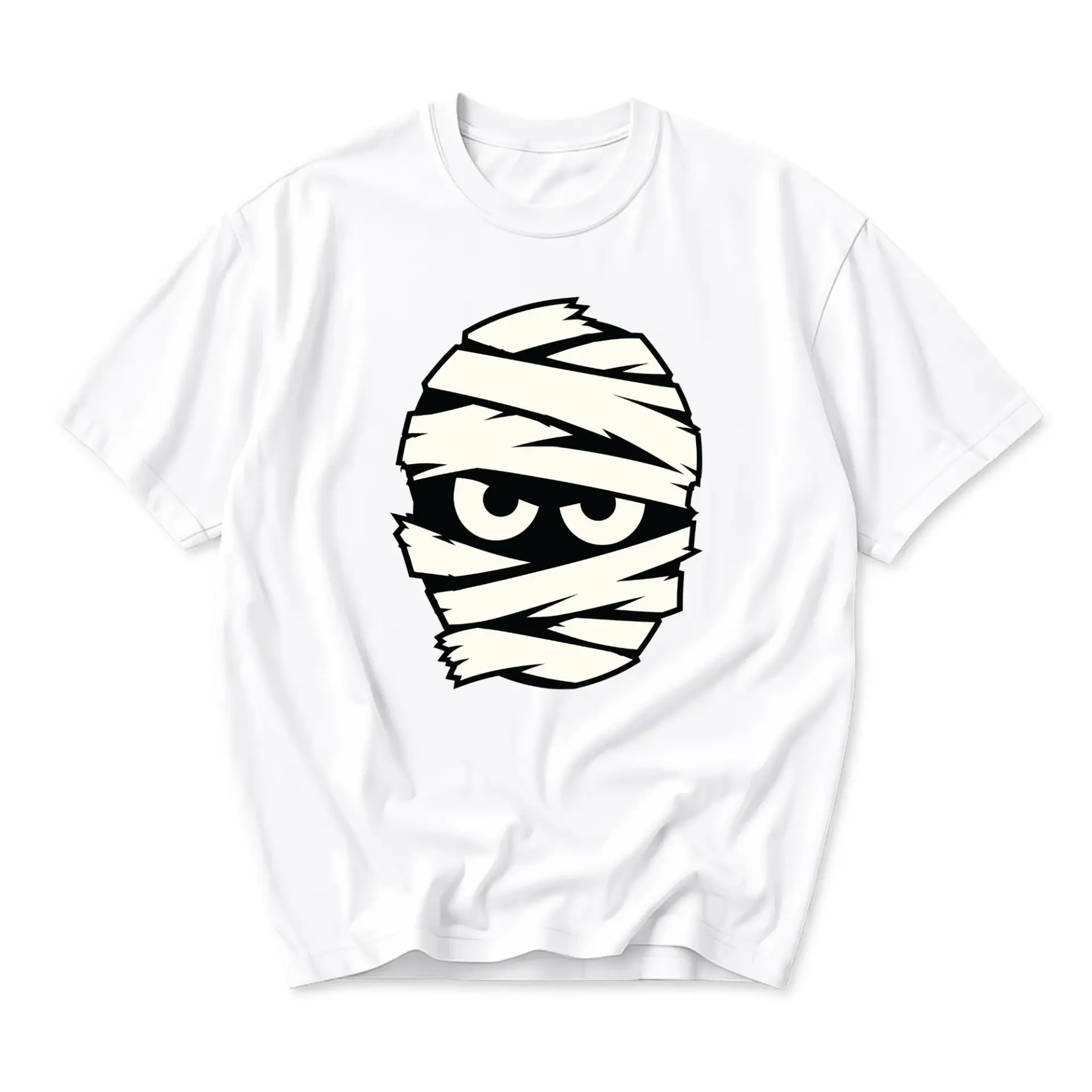 T-shirt Graphic Tee Featuring a Stylized Mummy Face Illustration for Casual Everyday Wear and Unique Style Expression