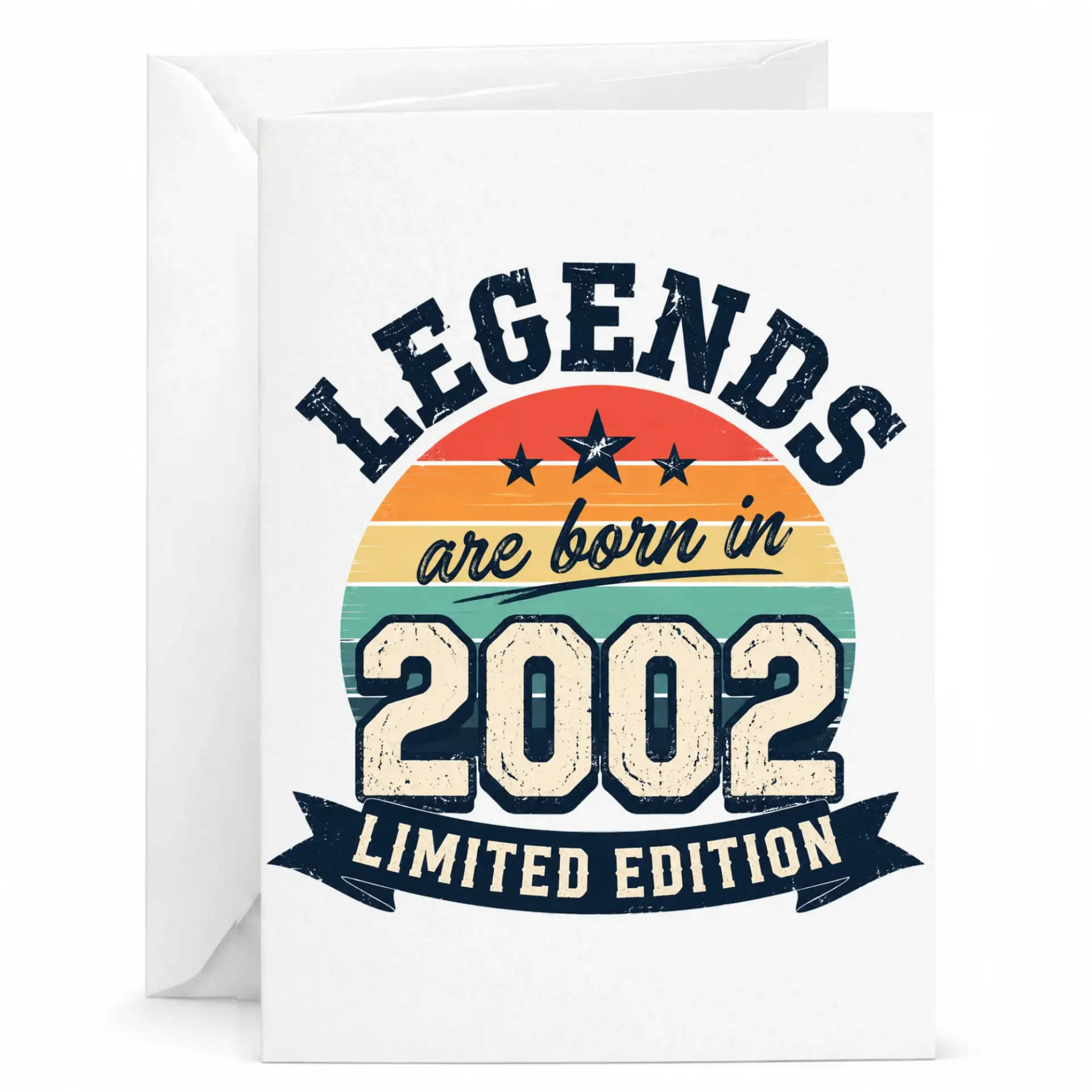 Birthday Card Legends Are Born in 2002 Limited Edition Vintage Style Greeting Card for Special Milestone Celebration