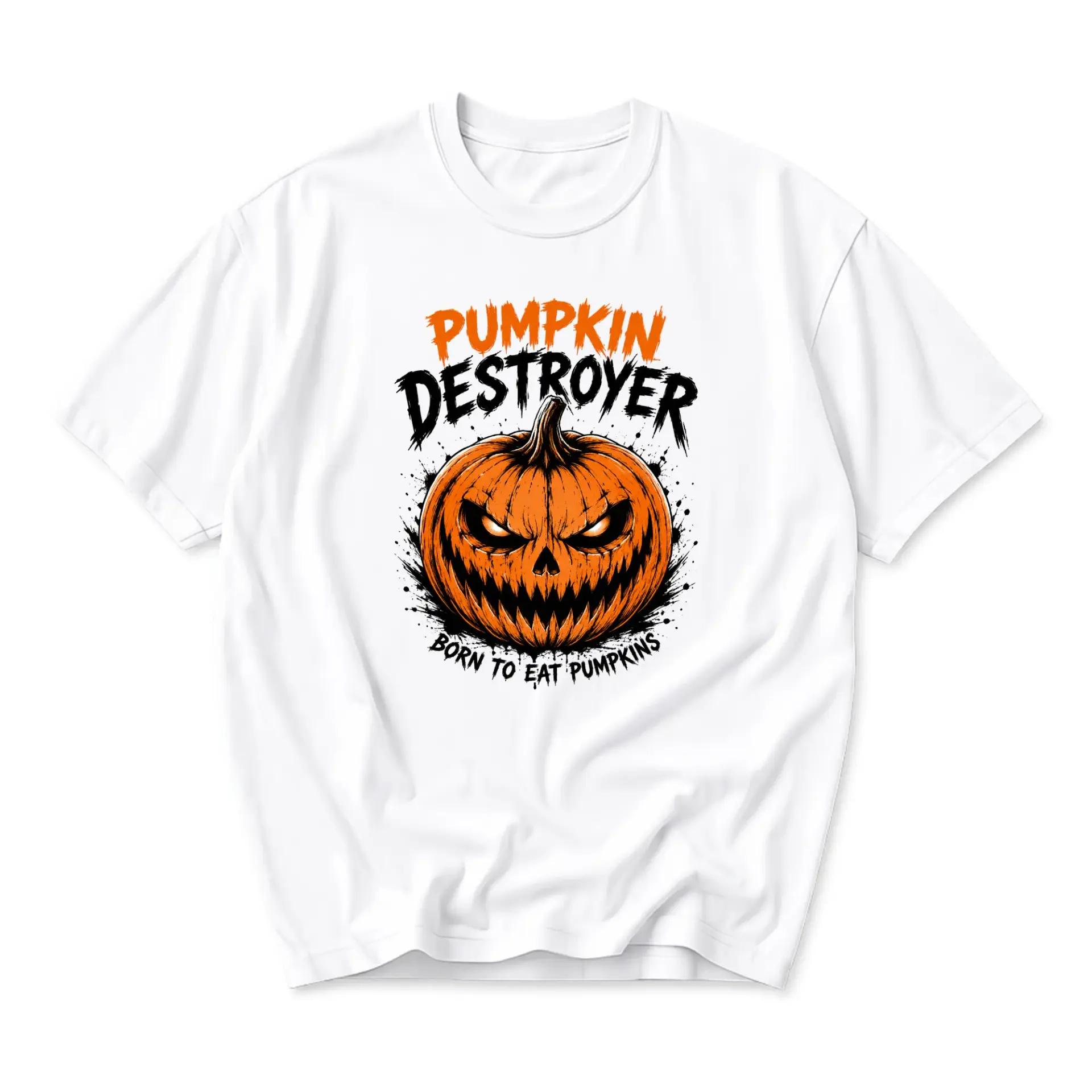 Funny Shirt Pumpkin Destroyer Graphic Tee for Seasonal Casual Wear Cotton Blend Crew Neck Short Sleeve Top Apparel