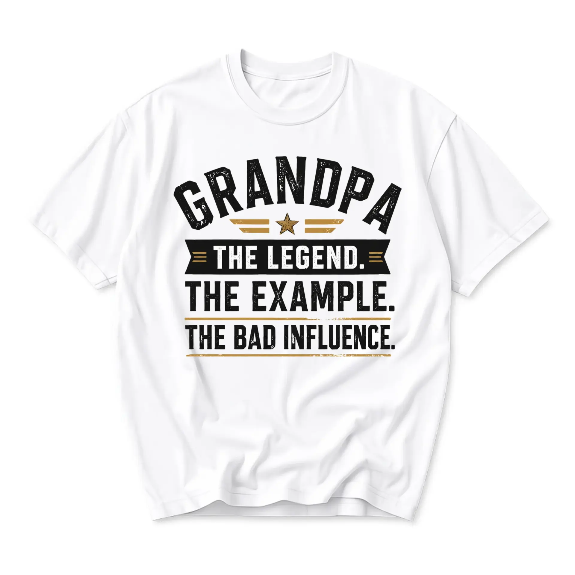 Funny Shirt Grandpa the Legend Example Graphic Tee Unisex Crew Neck Casual