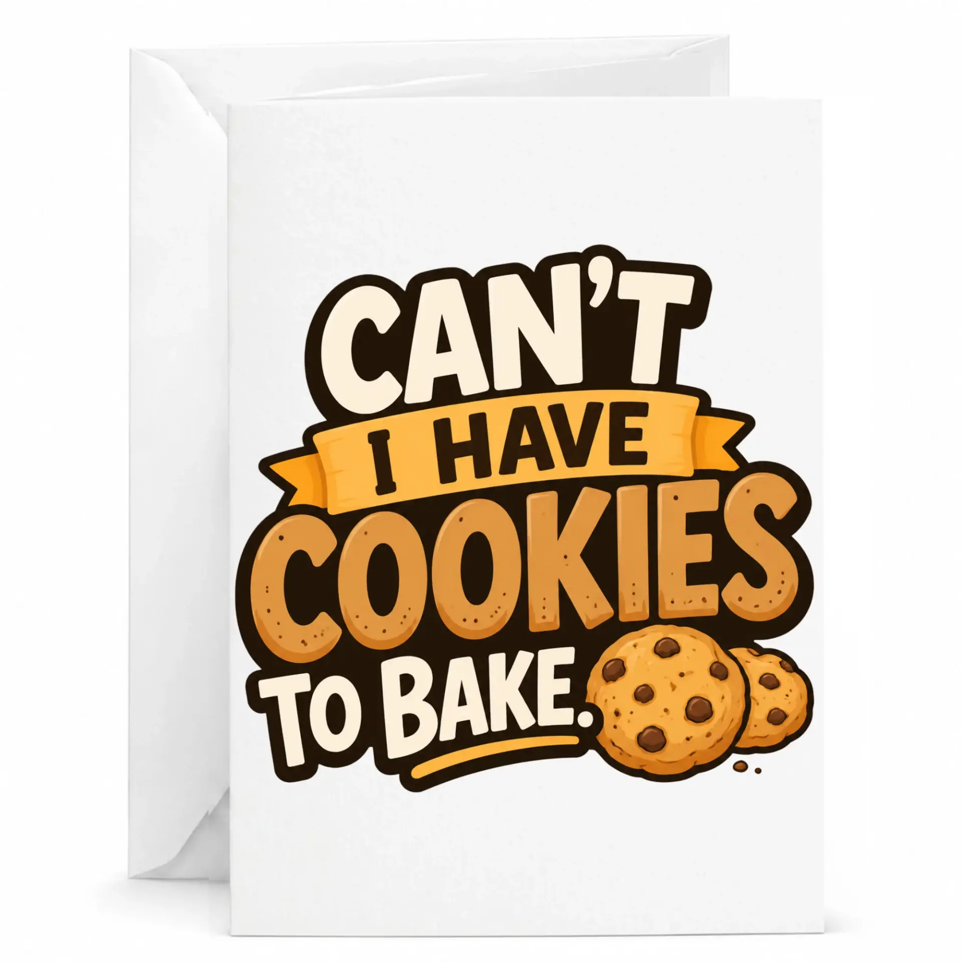 Funny Greeting Card with Cookies Illustration for Baking Enthusiasts and Dessert Lovers, Blank Note Card