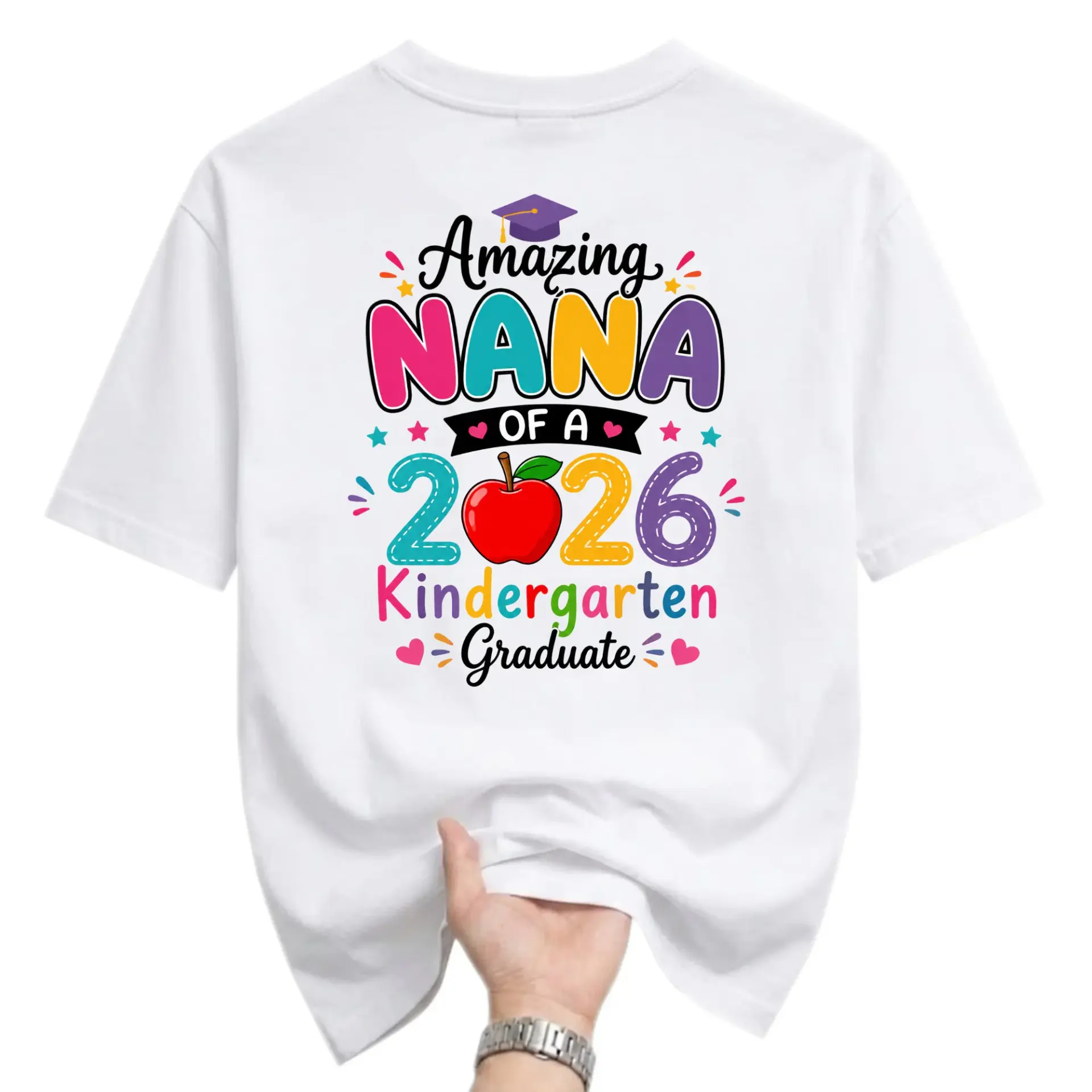 Funny Shirt Amazing Nana of a 2026 Kindergarten Graduate Unisex Graphic Printed T-Shirt Casual Everyday Apparel