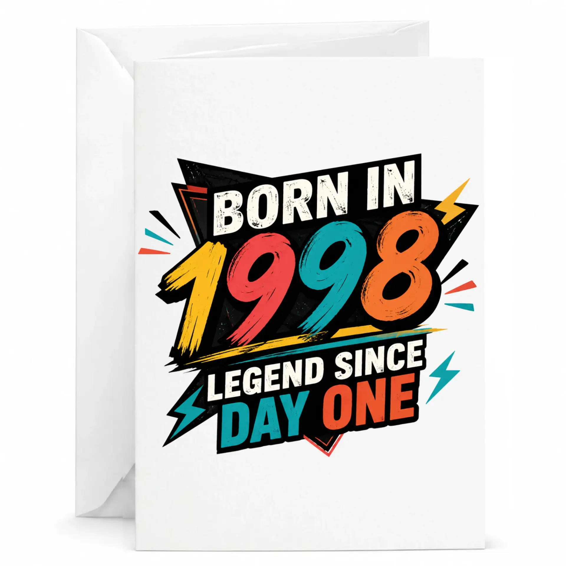Birthday Greeting Card Born in 1998 Legend Since Day One Retro Vintage Style Design for Milestone Celebration
