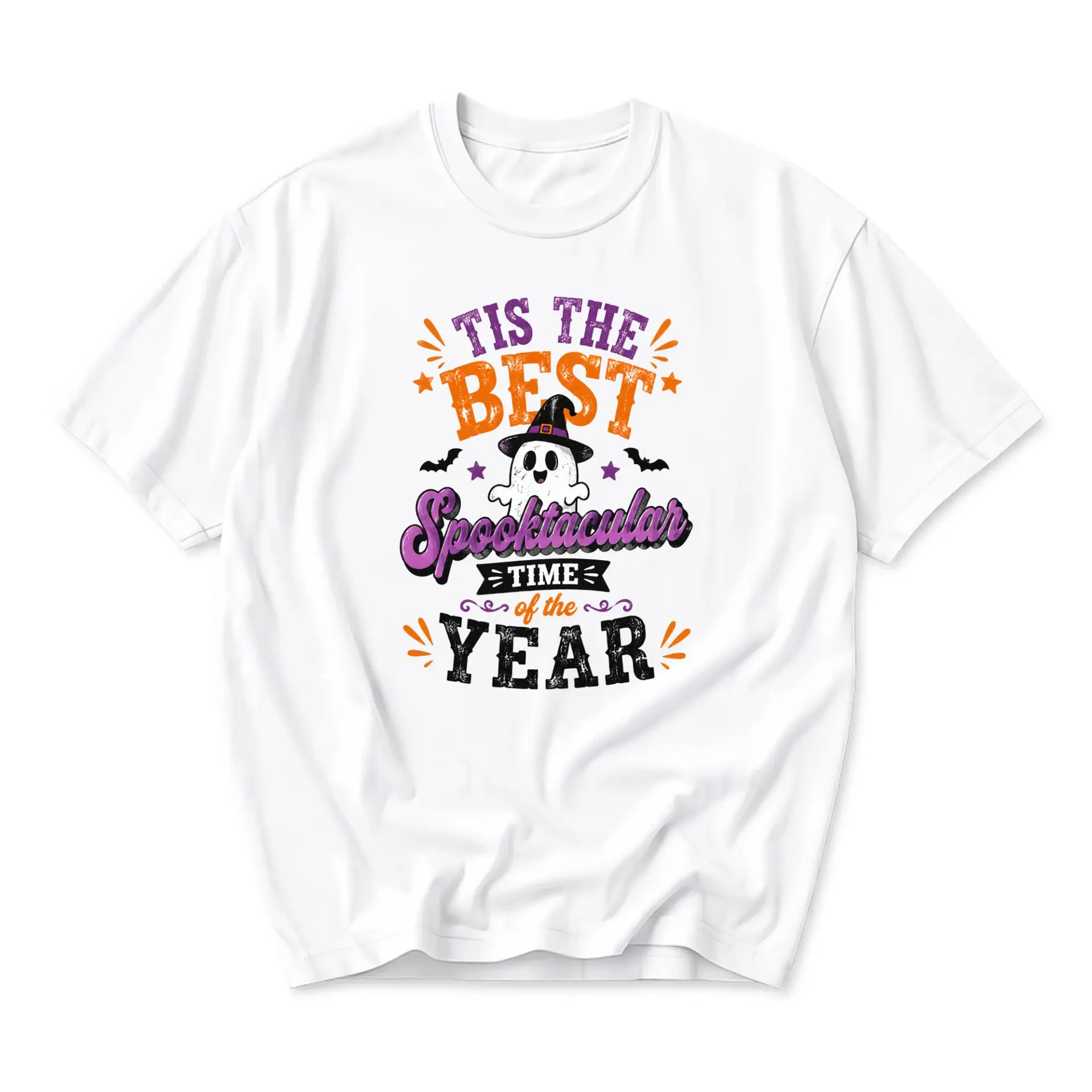 Funny Shirt Tis the Best Spooktacular Time of the Year Graphic Tee Casual Unisex Crew Neck Holiday Cotton Top