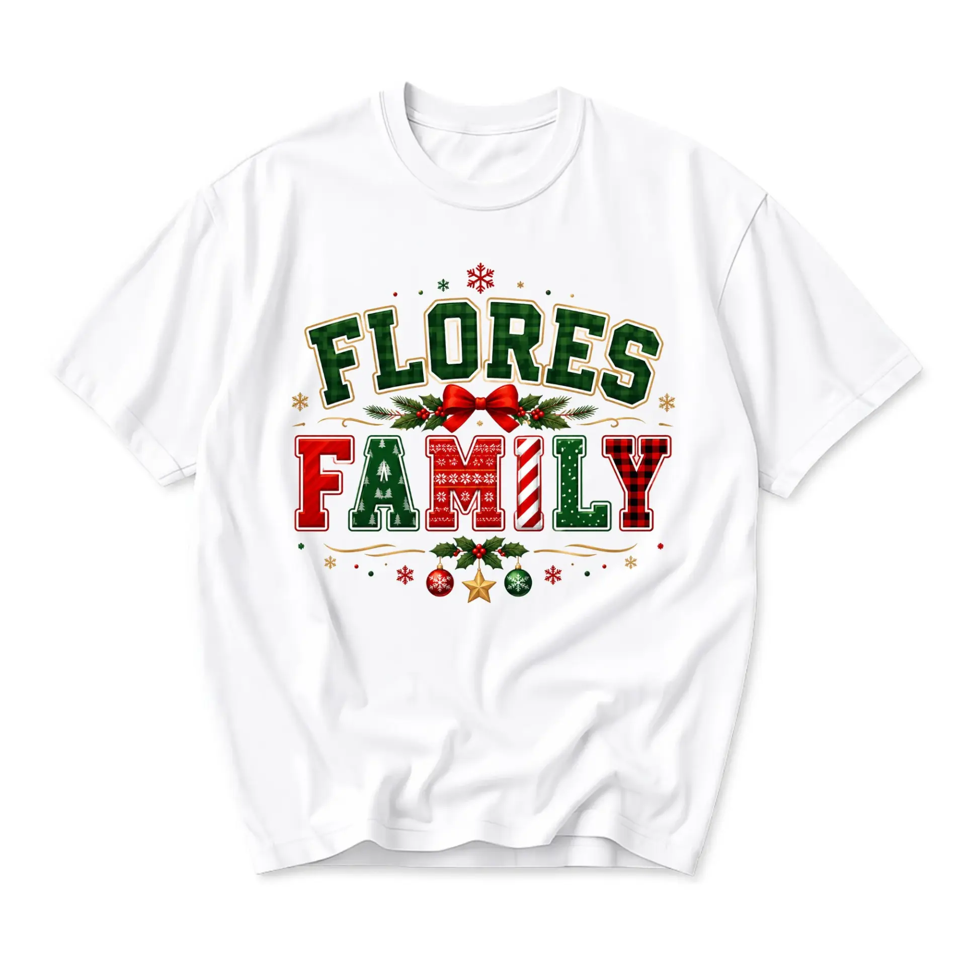 Graphic Tee Flores Family Holiday Theme Unisex Short Sleeve Shirt
