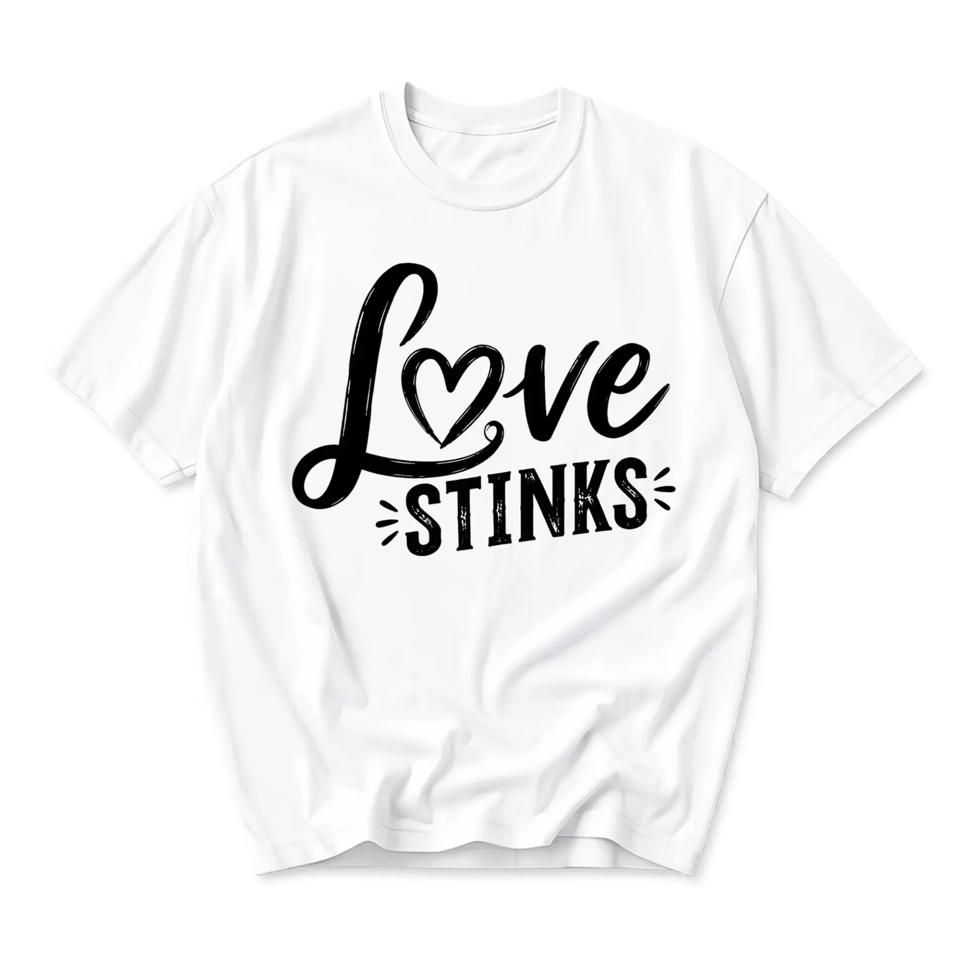 Funny Shirt Love Stinks Graphic Tee Unisex Crew Neck Casual Cotton Blend Soft Top for Everyday Outfit Self Expression