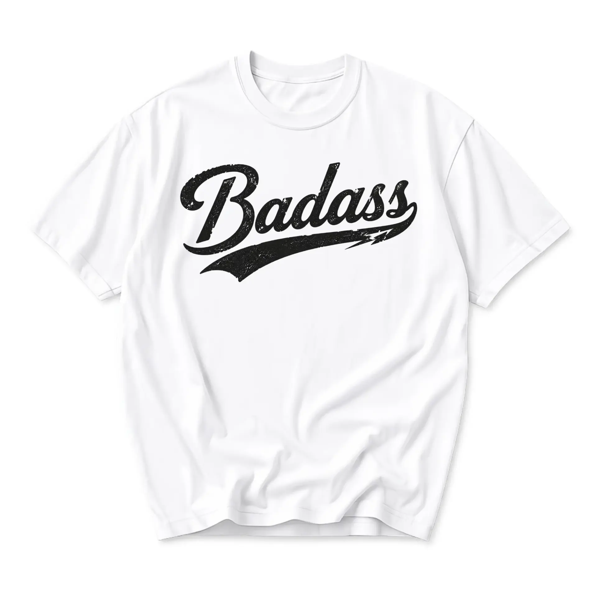 Funny Shirt Badass Script Graphic Tee for Men and Women Unisex Casual Streetwear Soft Cotton Crew Neck Top