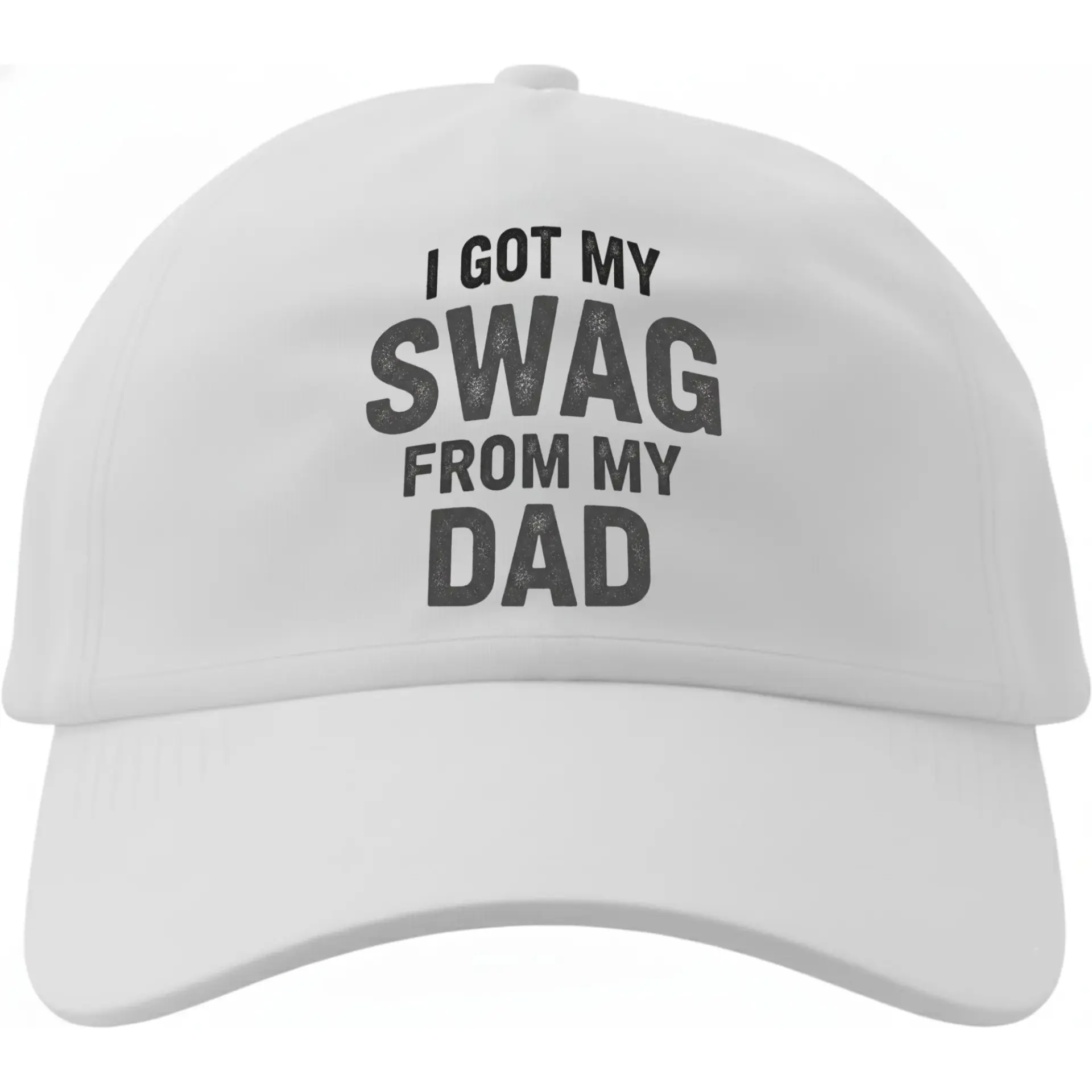 Dad Hat I Got My Swag from My Dad Graphic Baseball Cap Embroidered Style Cotton Unisex Adjustable Headwear White