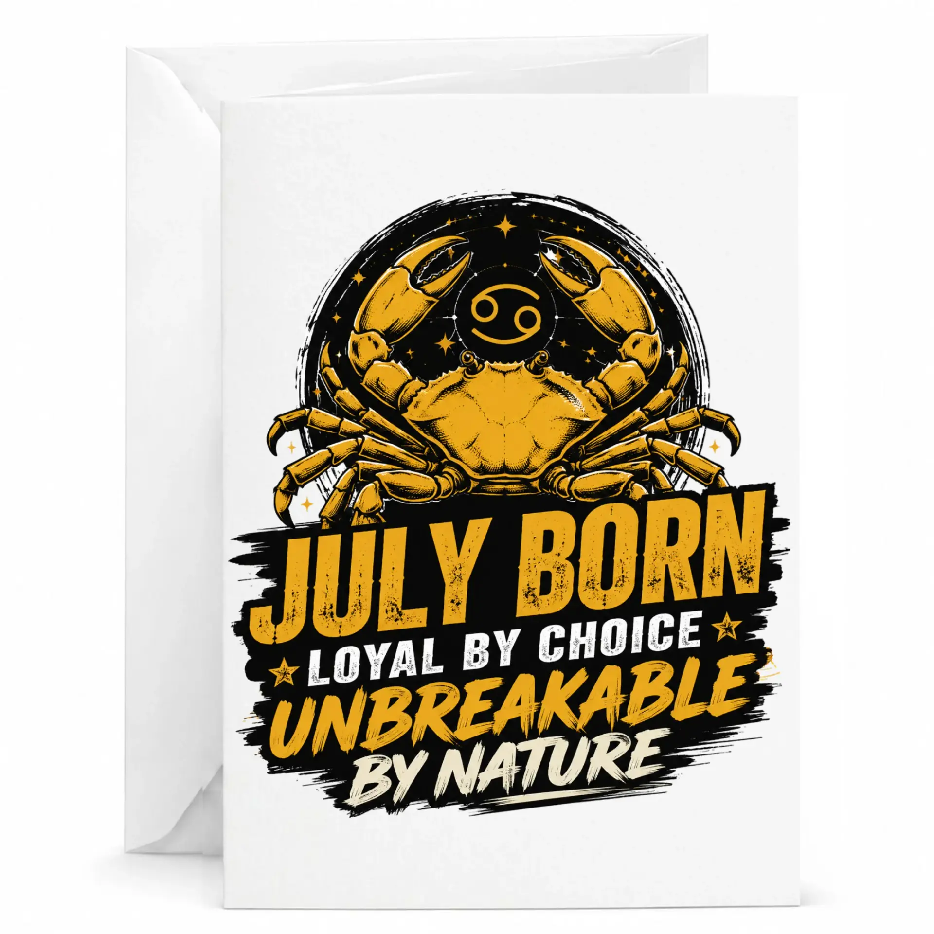 Greeting Card for Cancer Zodiac Sign July Born Loyal by Choice Unbreakable by Nature Astrology Inspired Birthday Greeting