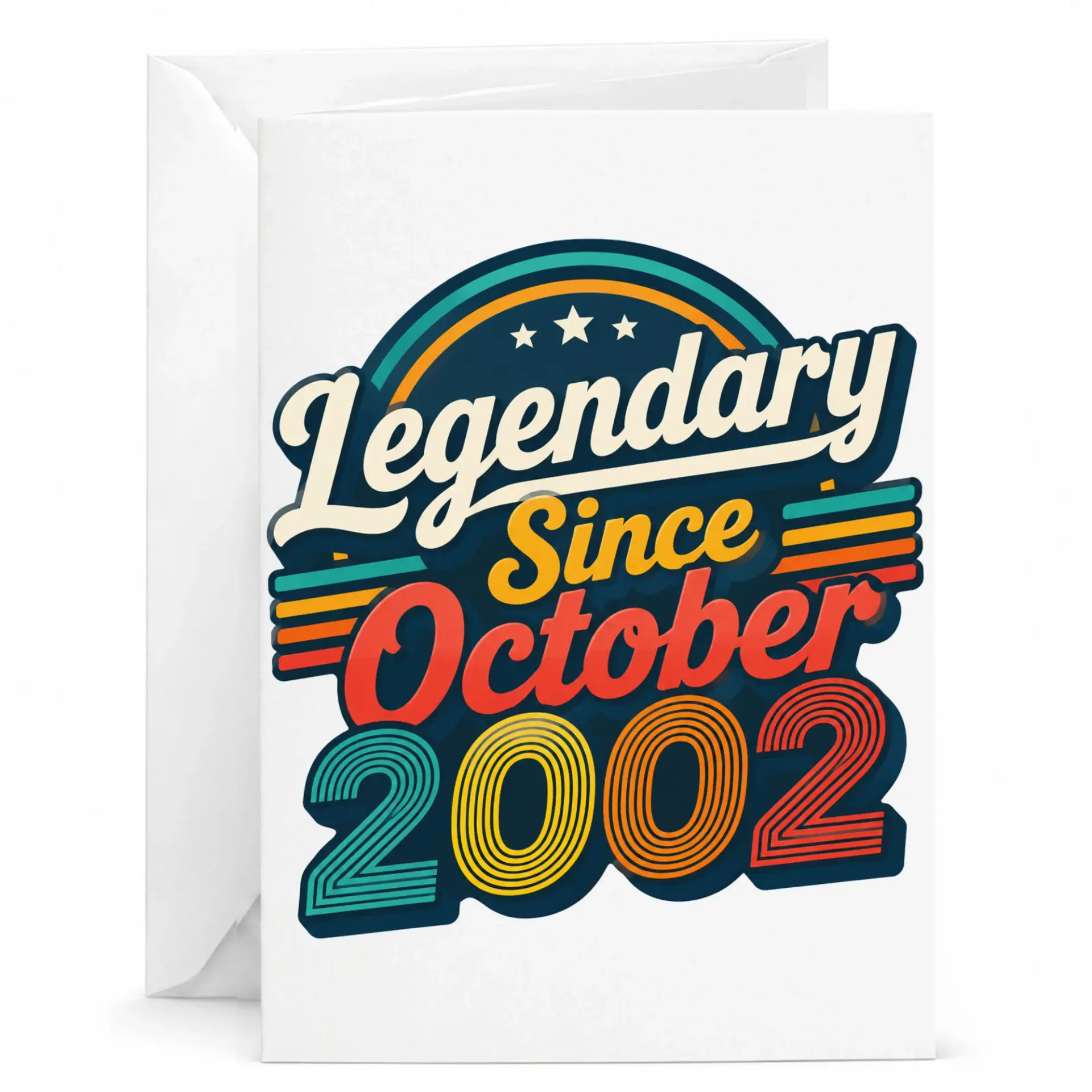 Birthday Card Legendary Since October 2002 Retro Vintage Style Greeting Card for Birthday Anniversary Celebration