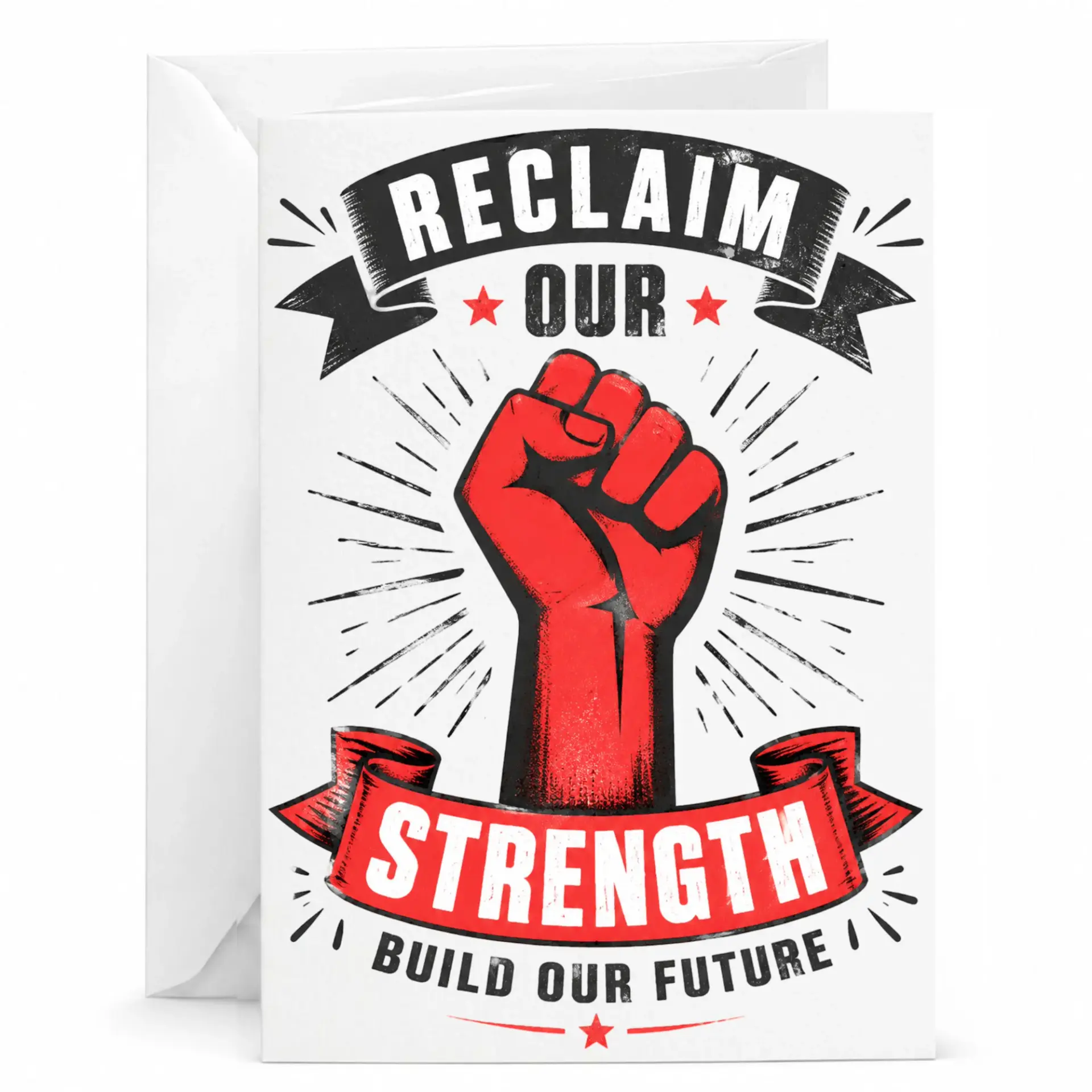 Inspirational Greeting Card Reclaim Our Strength Build Future Motivational Art Folded Note for Encouragement