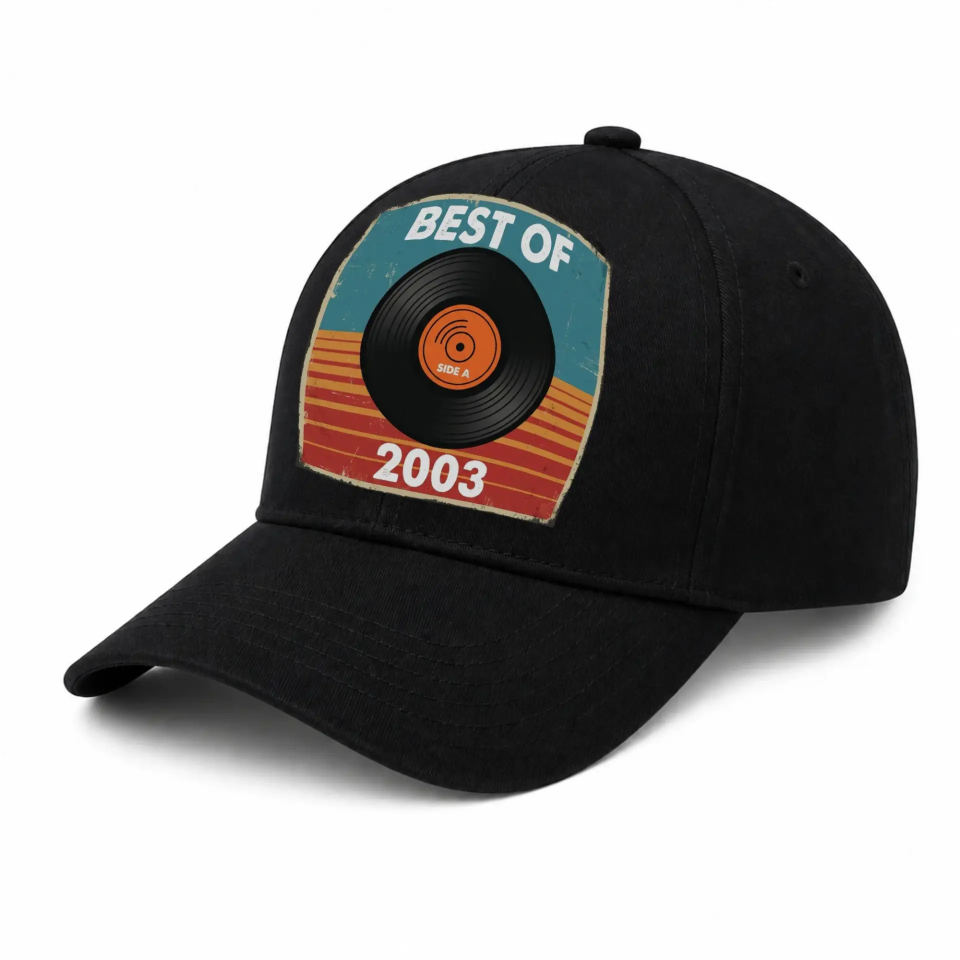 Baseball Cap 2003 Retro Vinyl Record Graphic Embroidered Dad Hat