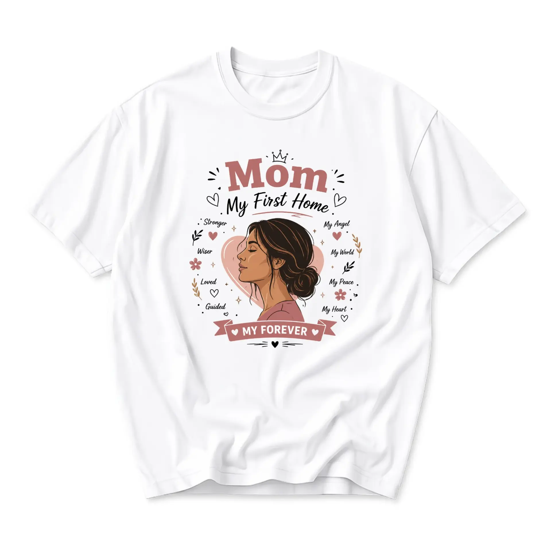 Graphic Tee Mom My First Home Print Casual Unisex Crew Neck T-Shirt Soft Breathable Cotton Blend Everyday Top