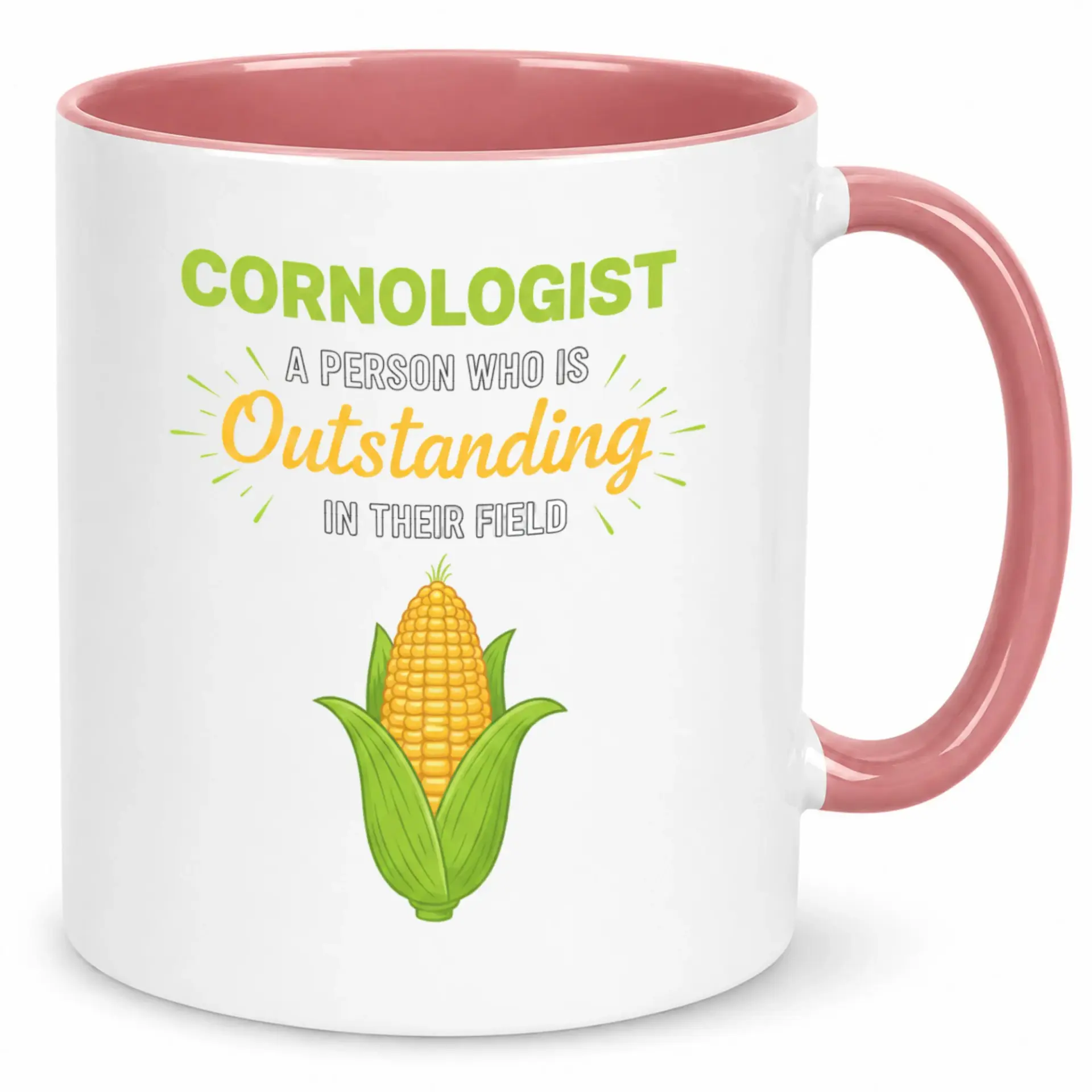 Funny Ceramic Coffee Mug Humorous 'cornologist Outstanding in Their Field' Pun Design 11oz or 15oz White Glossy Drinkware Cup
