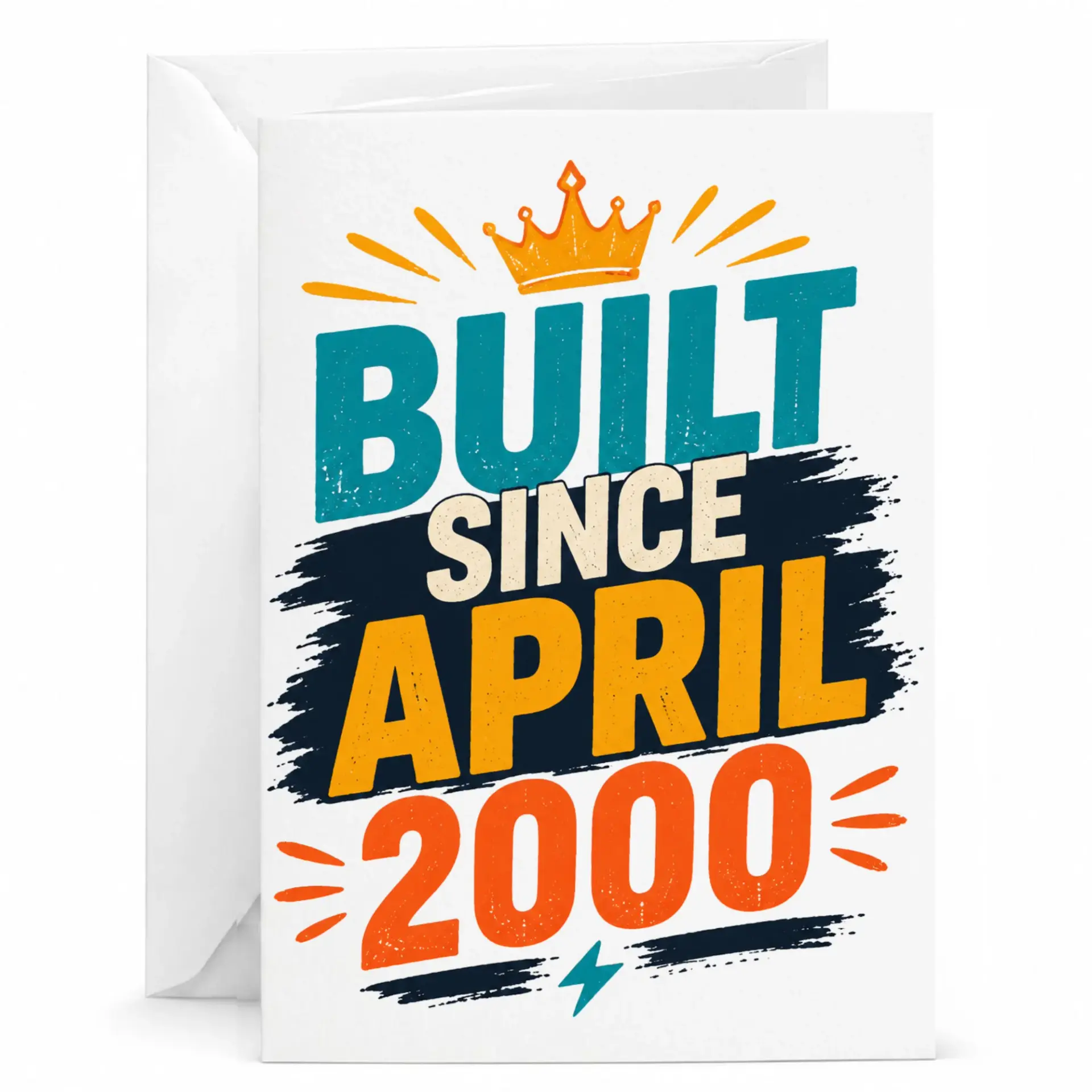 Greeting Card Built Since April 2000 Vintage Style Milestone Birthday Celebration Anniversary Message Stationery