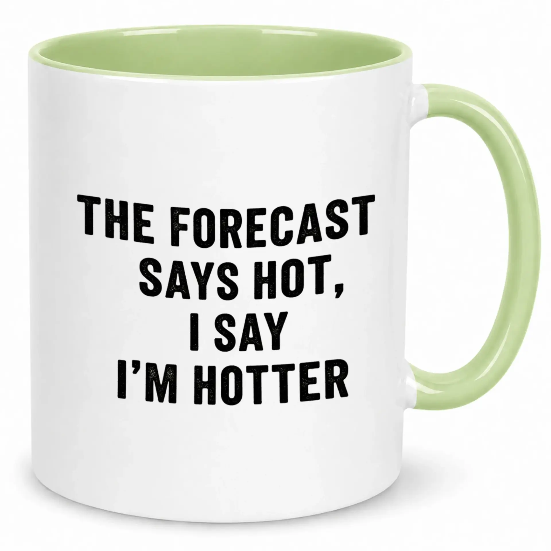 Funny Ceramic Coffee Mug with Humorous 'the Forecast Says Hot' Quote - Unique Drinkware for Home or Office Kitchen Gift