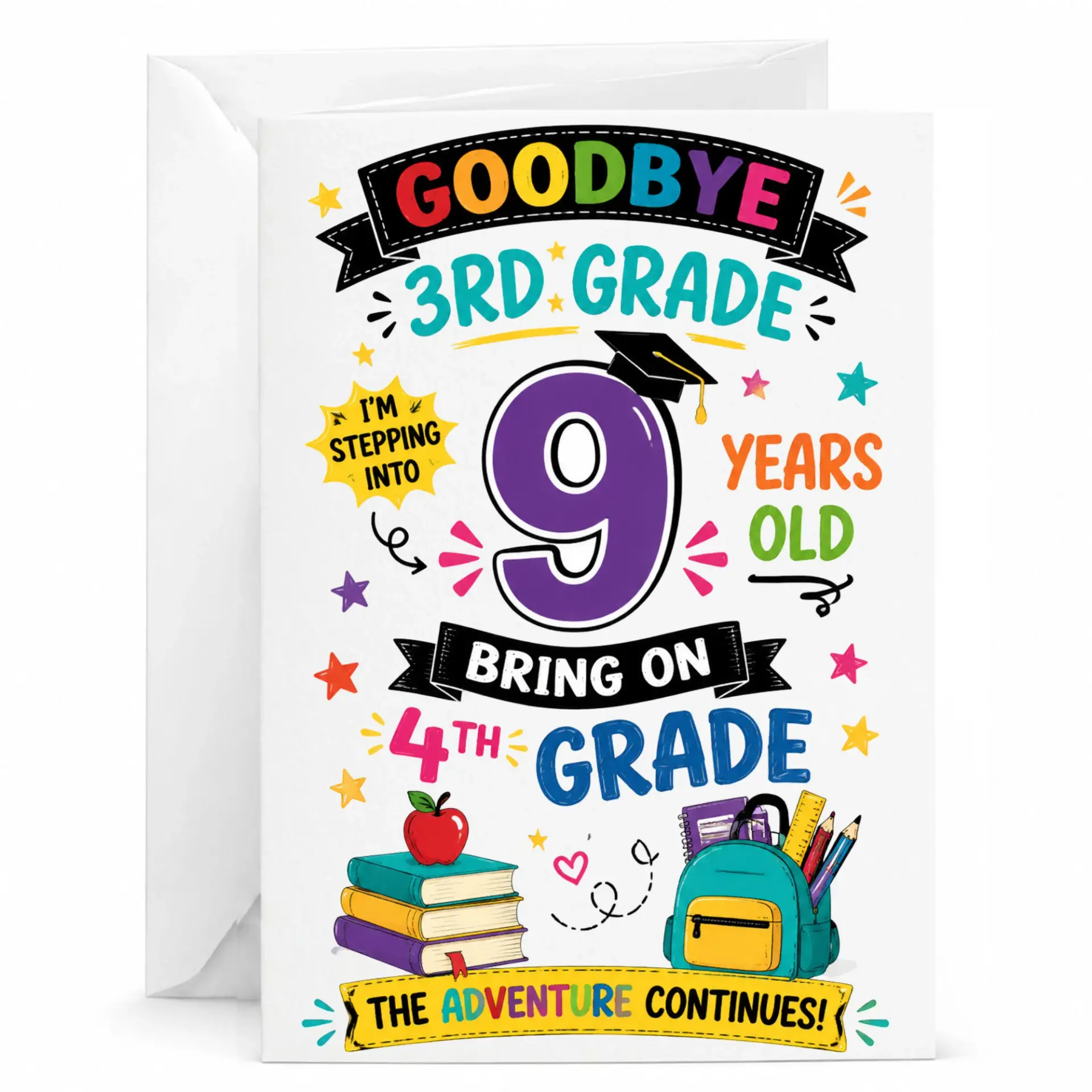 Greeting Card Goodbye 3rd Hello 4th Graduation for Milestone Achievement and