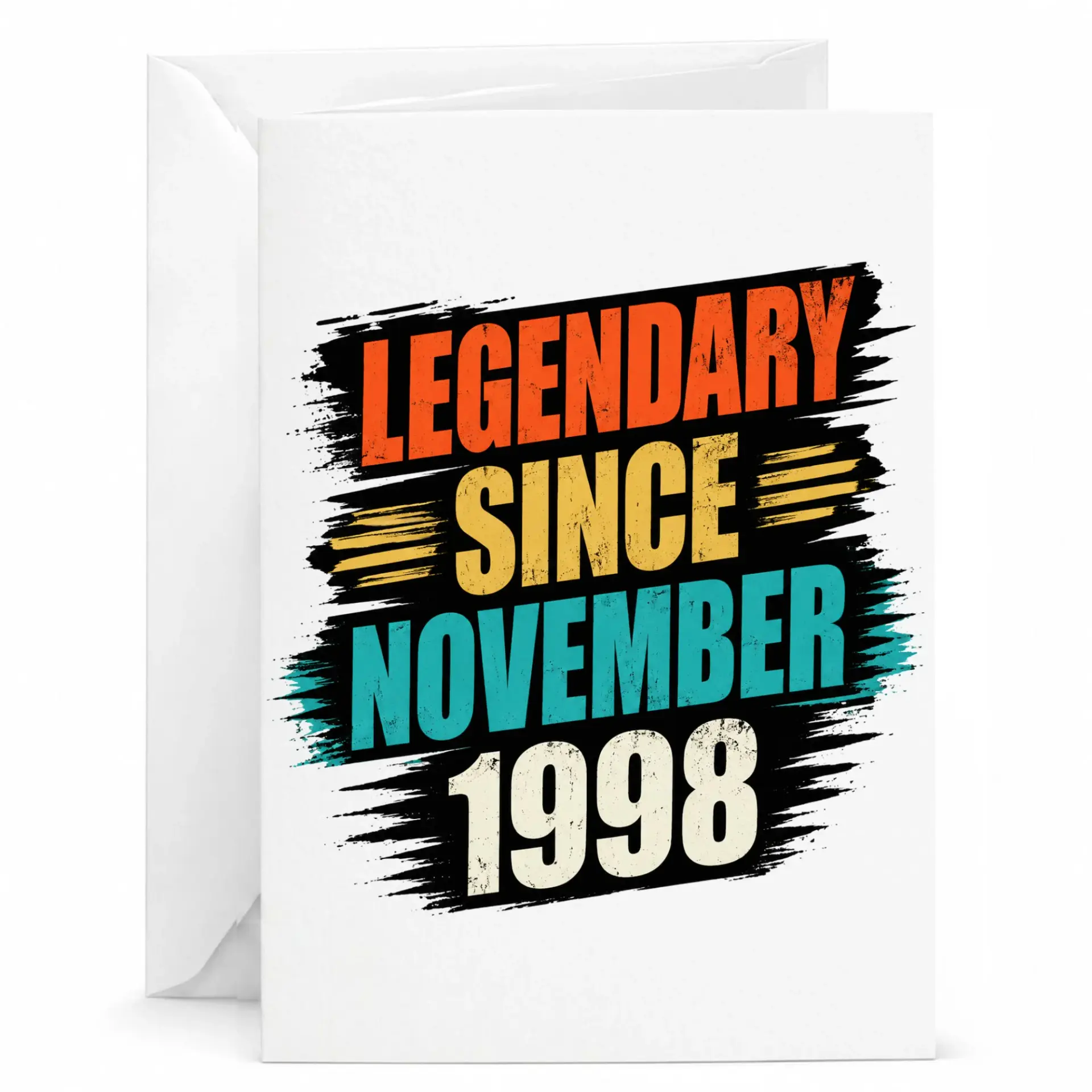 Birthday Card Legendary Since November 1998 Vintage Style Greeting Card for Milestone Celebration and Anniversary