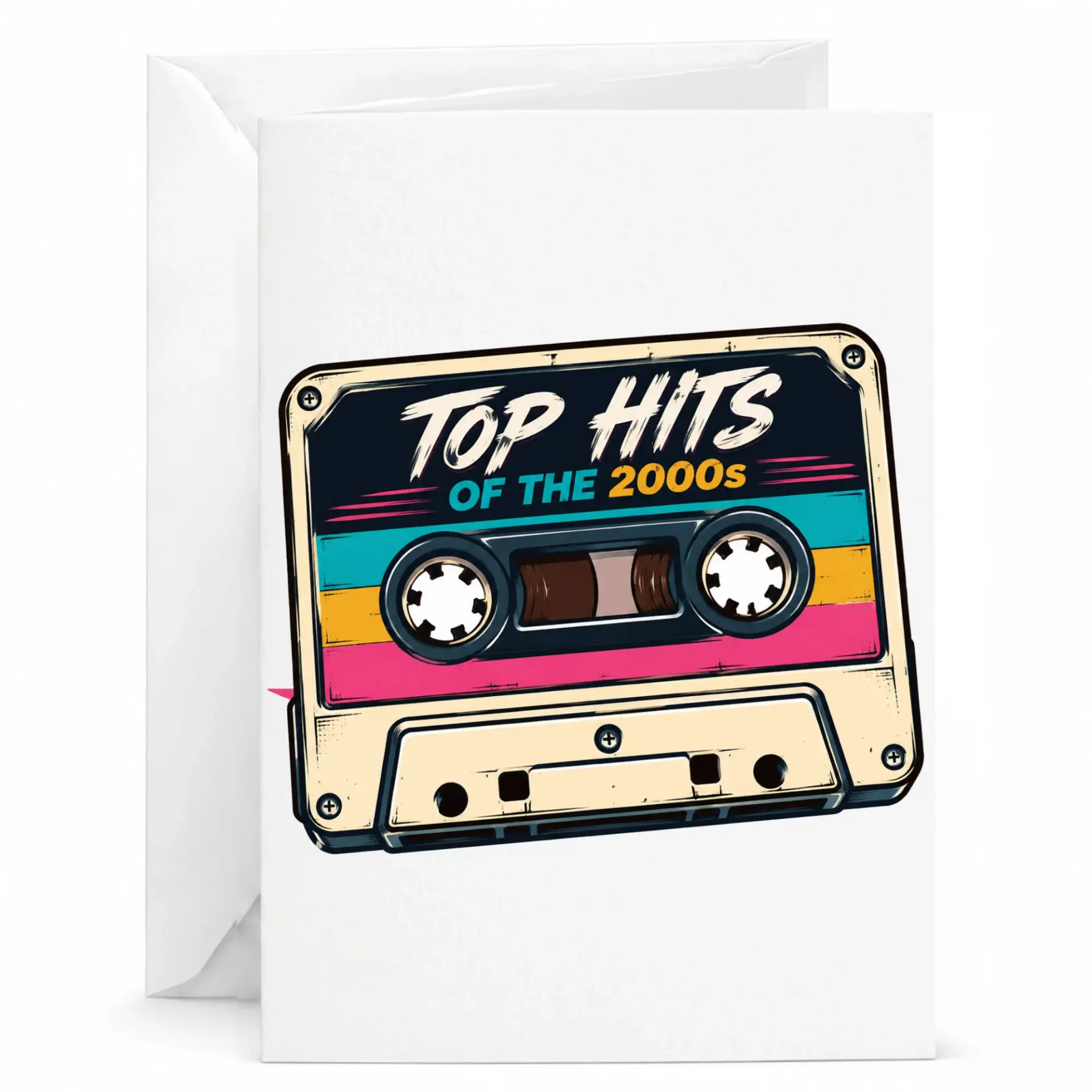 Retro Cassette Tape Greeting Card Nostalgic Music Themed Note Card for Birthday Anniversary and Celebrations
