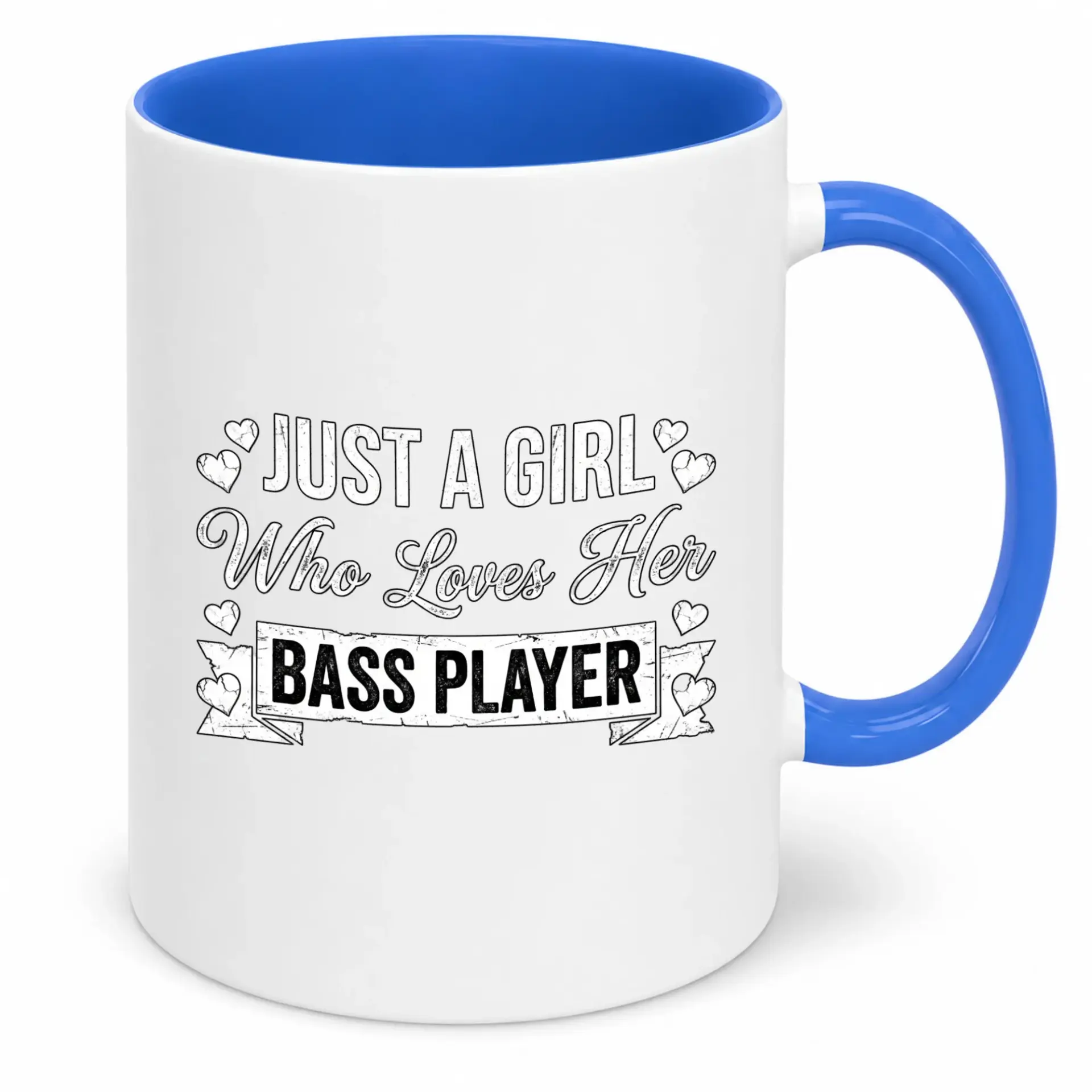 Funny Ceramic Coffee Mug for Bass Player Lovers, Just a Girl Who Loves Her Bass Player Music Enthusiast Drinkware Gift