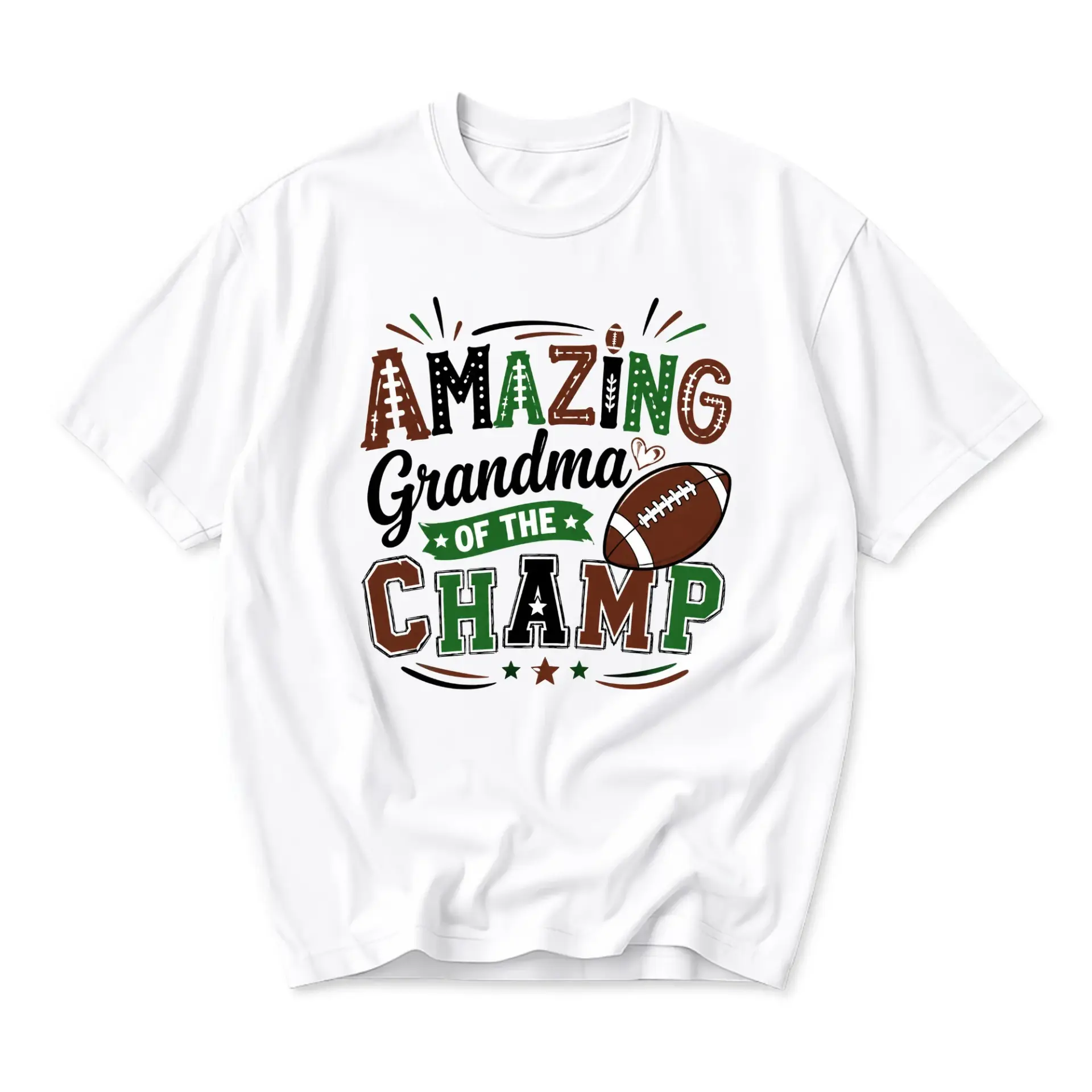 T-shirt Amazing Grandma of the Football Graphic Tee for Women Unisex Casual