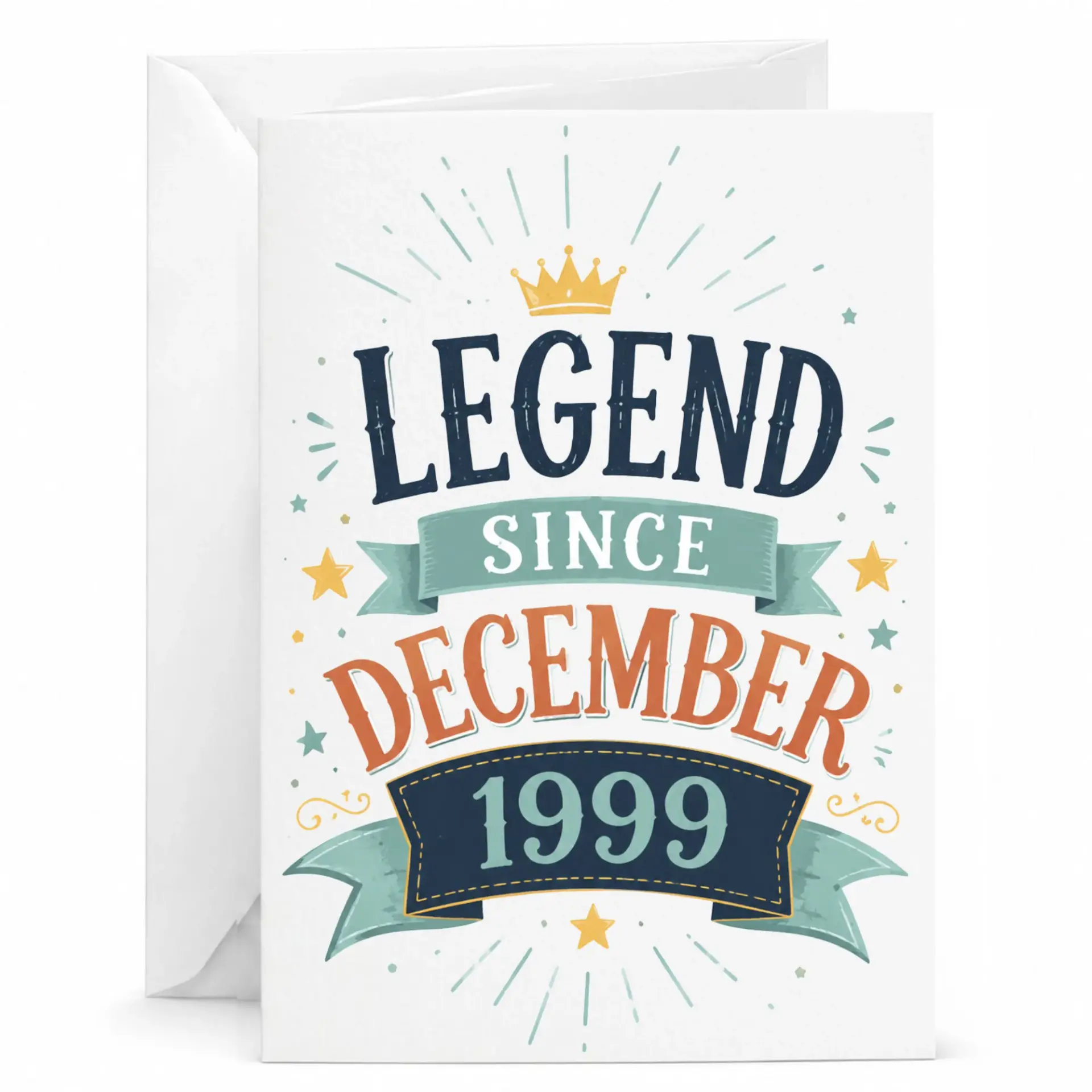 Birthday Card Legend Since December 1999 Vintage Style Greeting Card for Milestone Celebration and Keepsake Gift