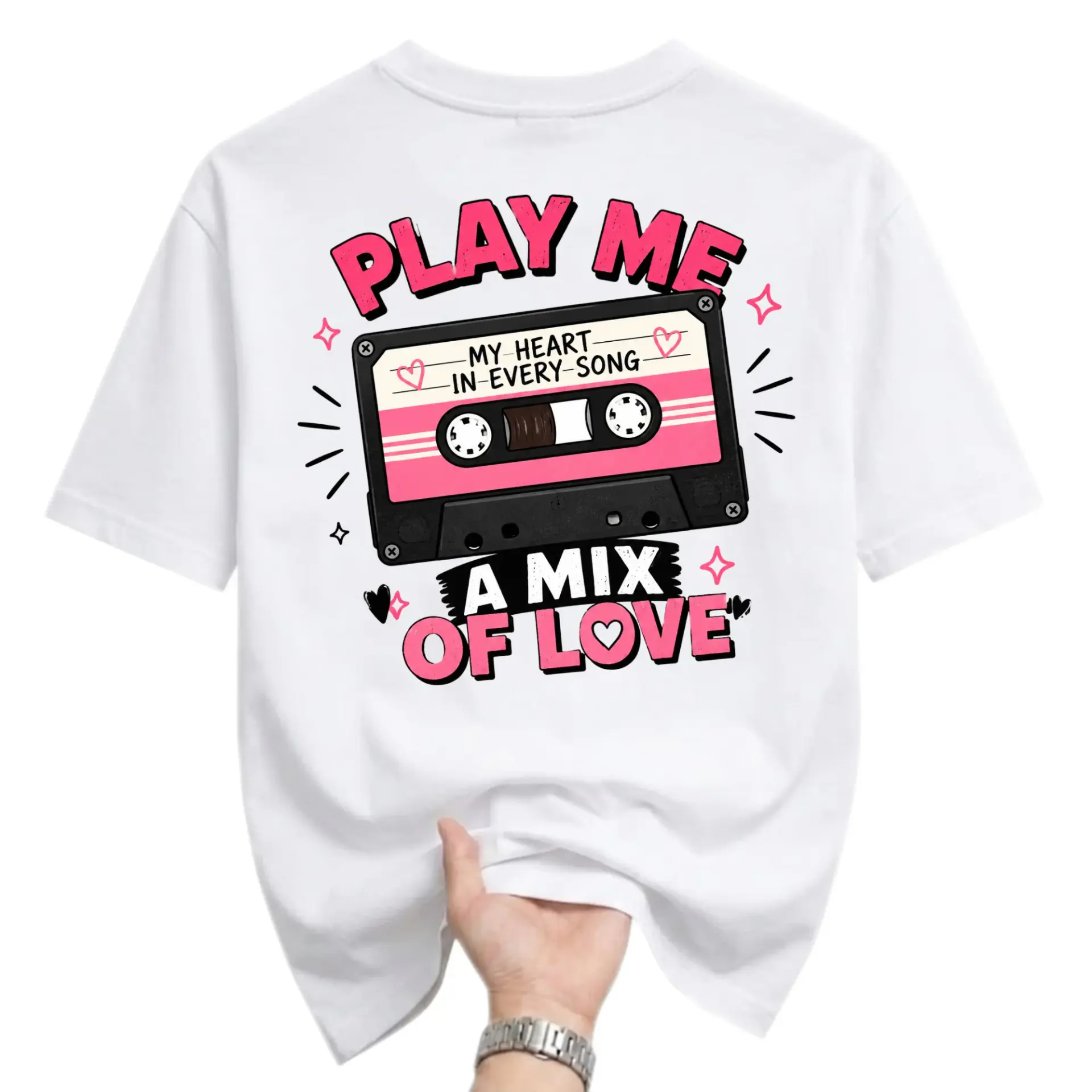 Graphic Tee Retro Cassette Tape Design Music Lover Unisex Crew Neck Cotton Blend Soft Everyday Casual Wear Shirt Top