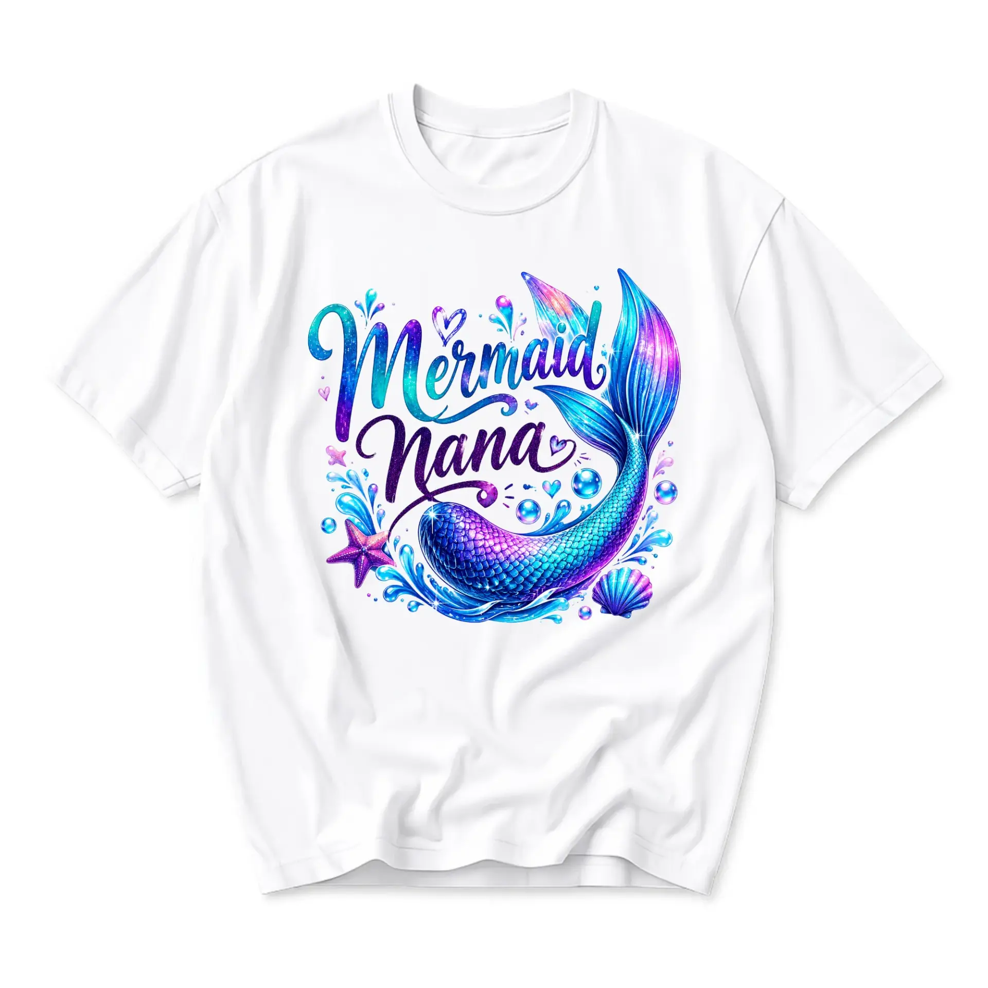 Graphic Tee Mermaid Nana Unisex Shirt Ocean Themed Apparel Casual Cotton
