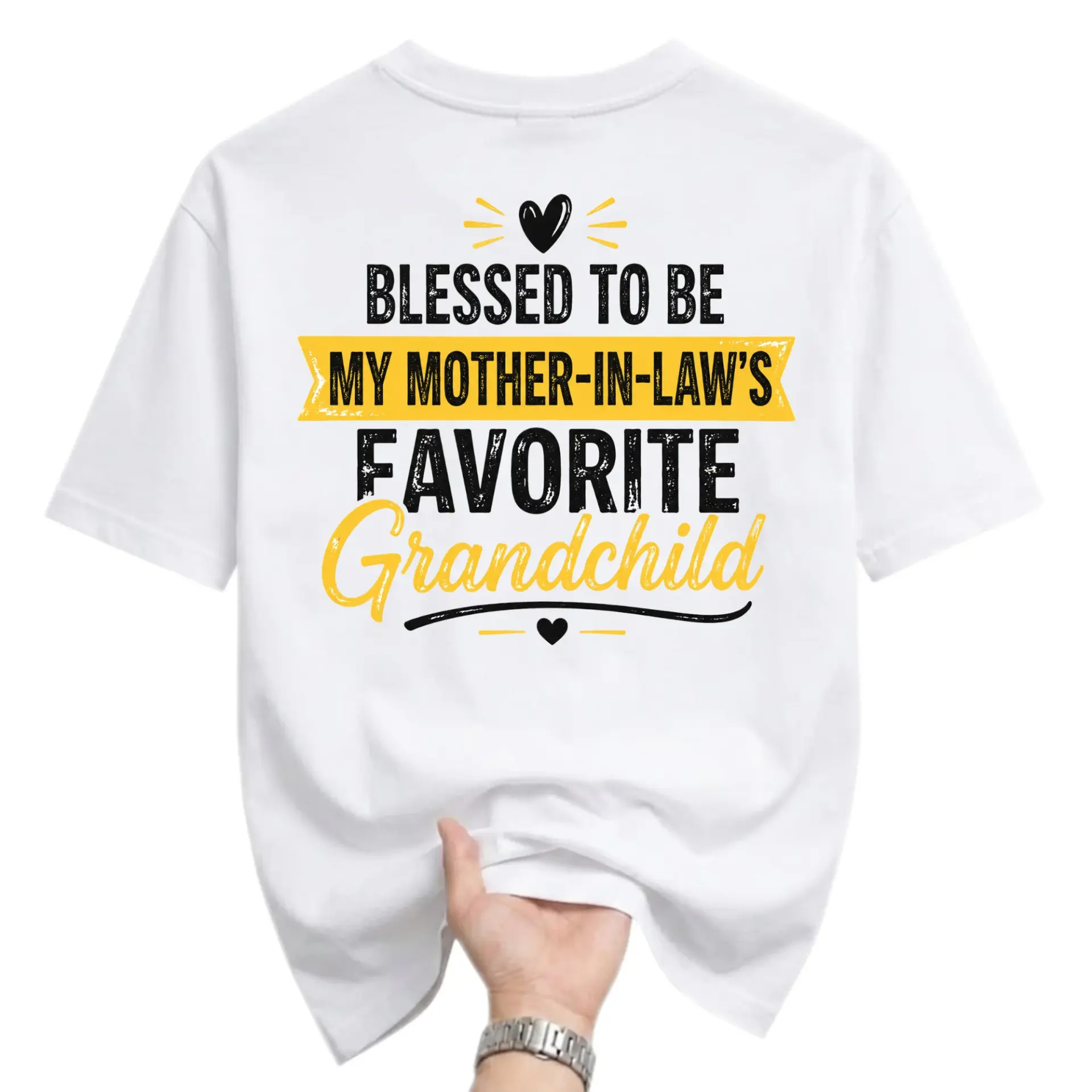 Funny Shirt Blessed to Be My Mother-In-Law's Favorite Grandchild Graphic