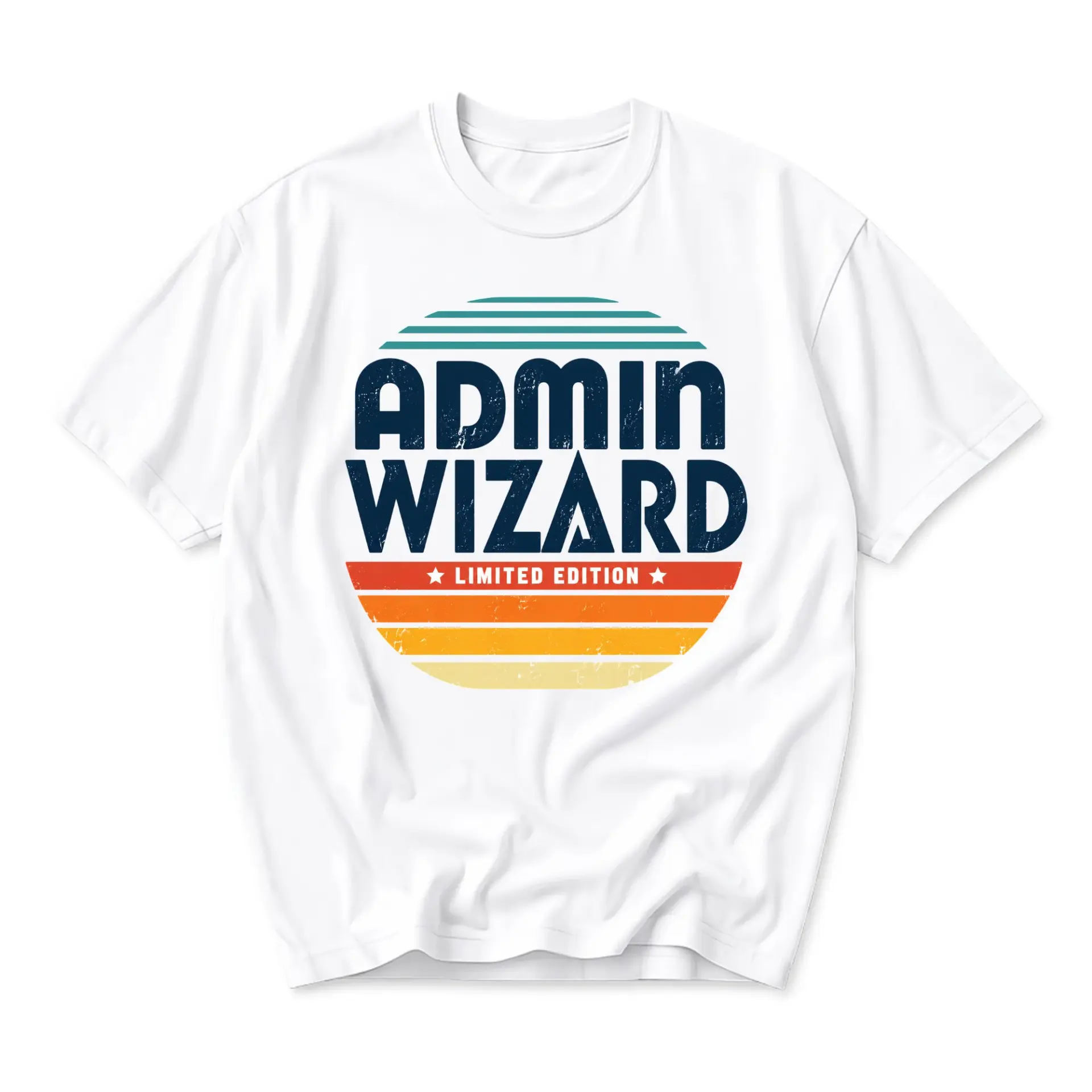 Graphic Tee Admin Wizard Limited Edition Retro Style Unisex Casual Short Sleeve Crew Neck Cotton Blend Shirt