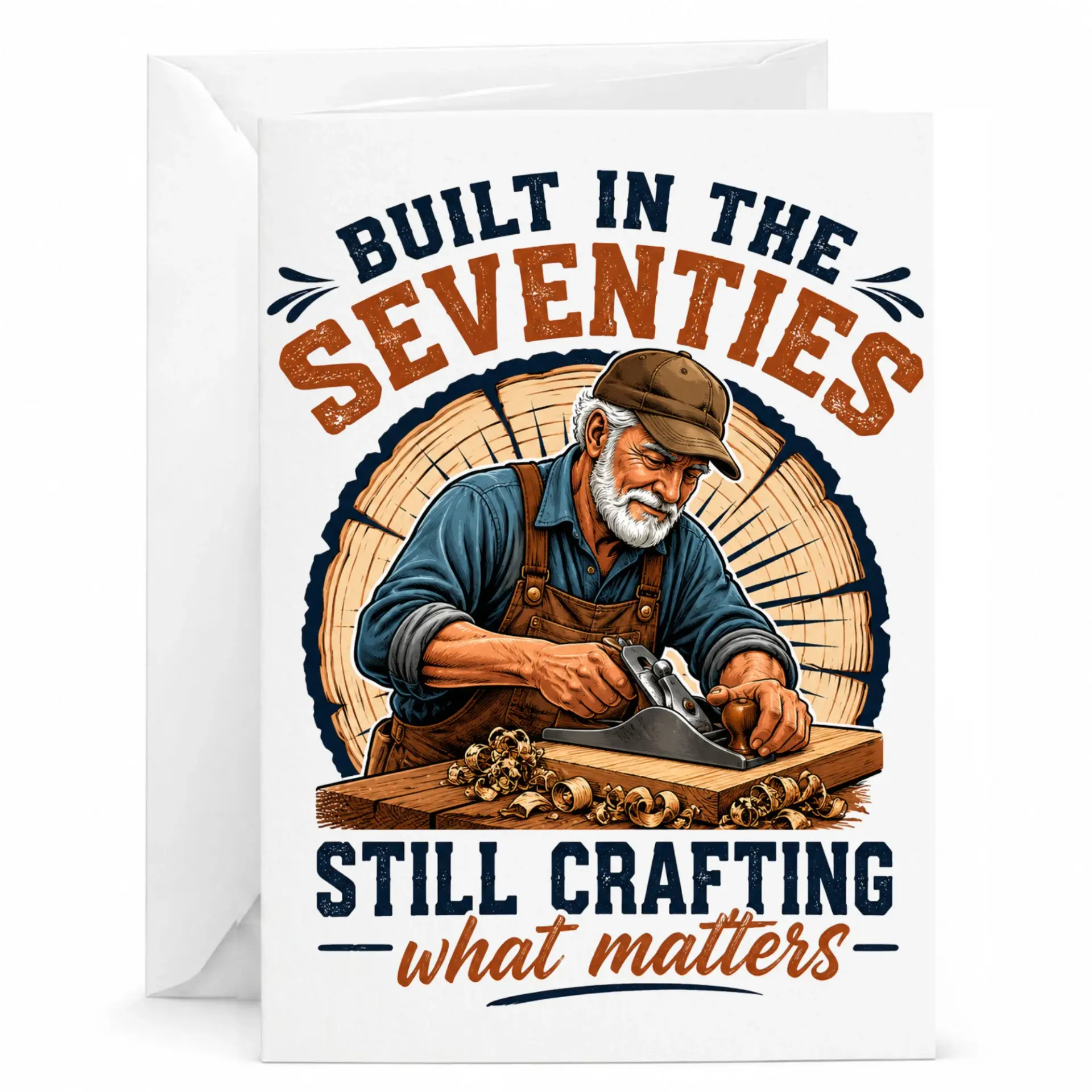 Greeting Card in the Seventies Still Crafting What Matters Woodworking Birthday Anniversary Retirement Note