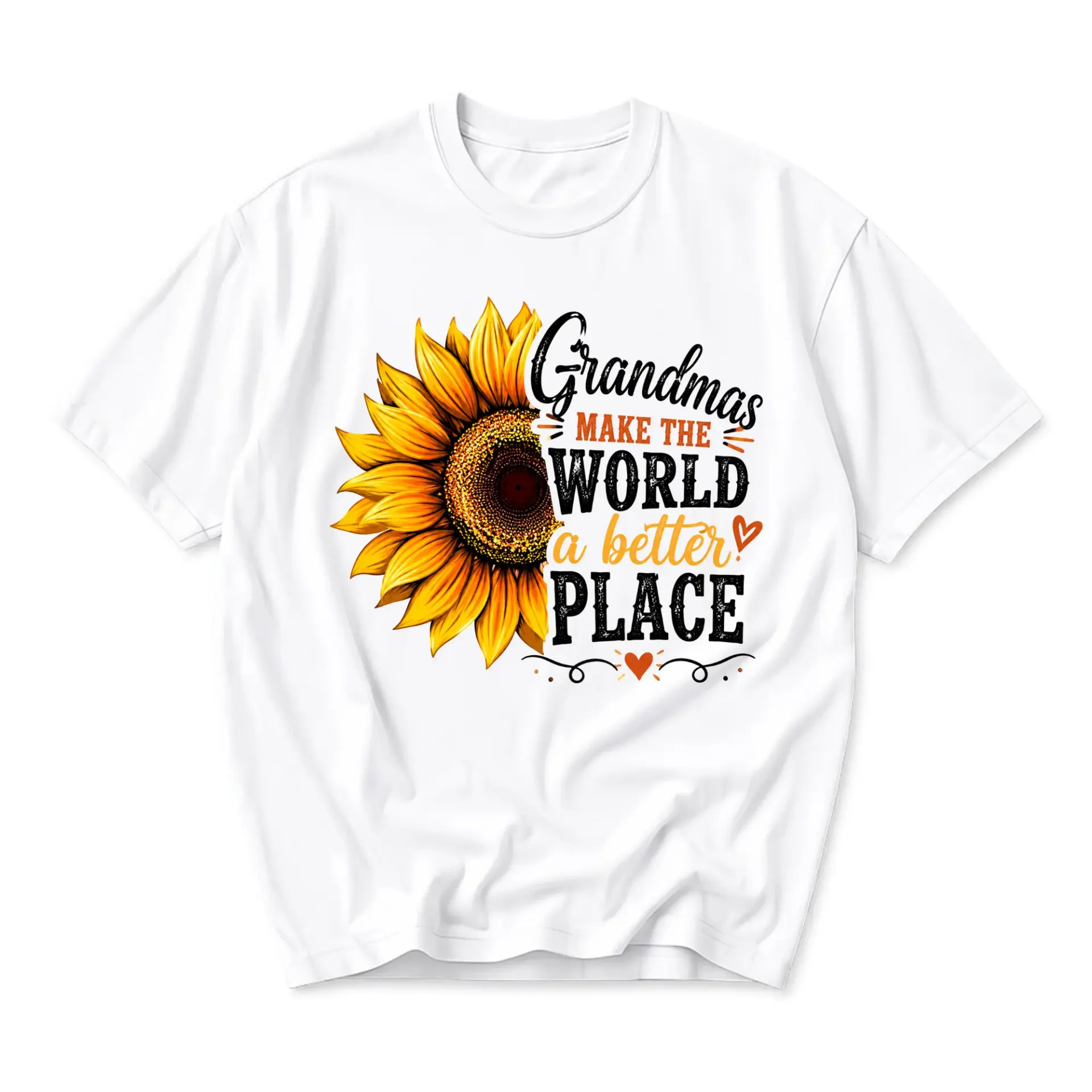 Graphic Tee Grandmas Make the World a Better Place Sunflower Shirt Floral