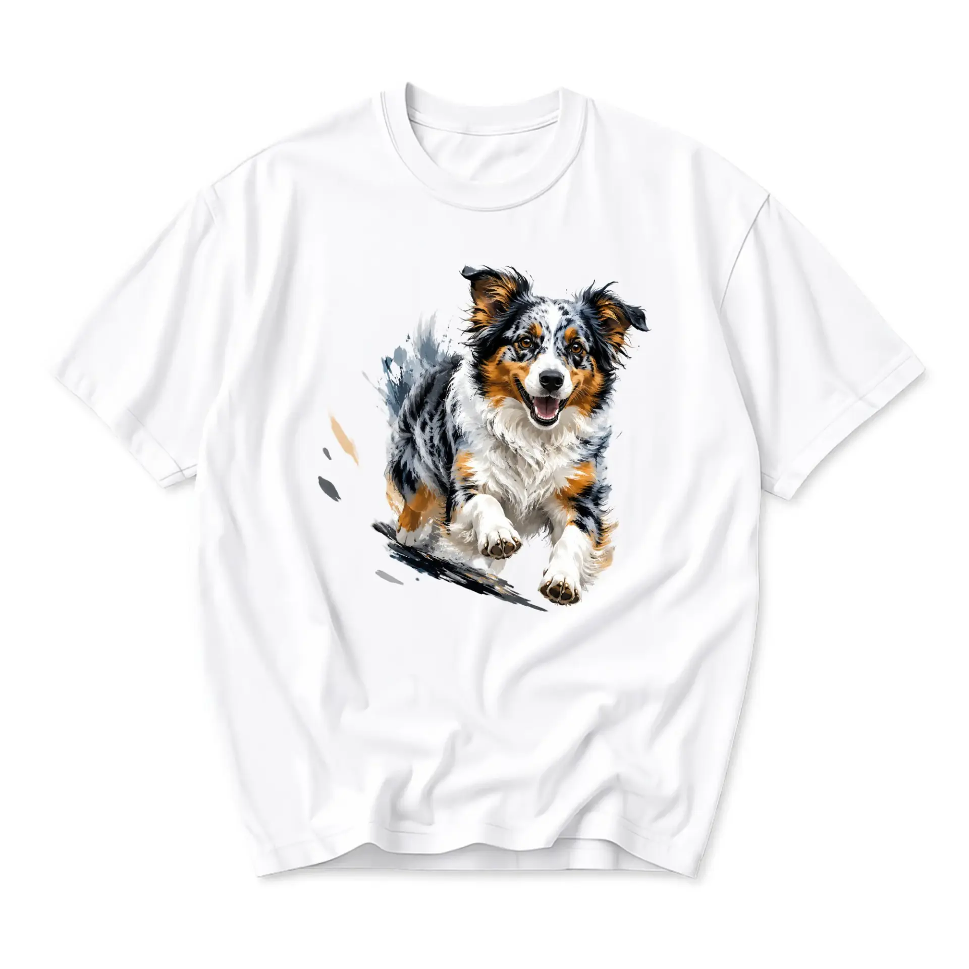T-shirt Australian Dog Portrait Graphic Tee Casual Unisex Crew Neck Short