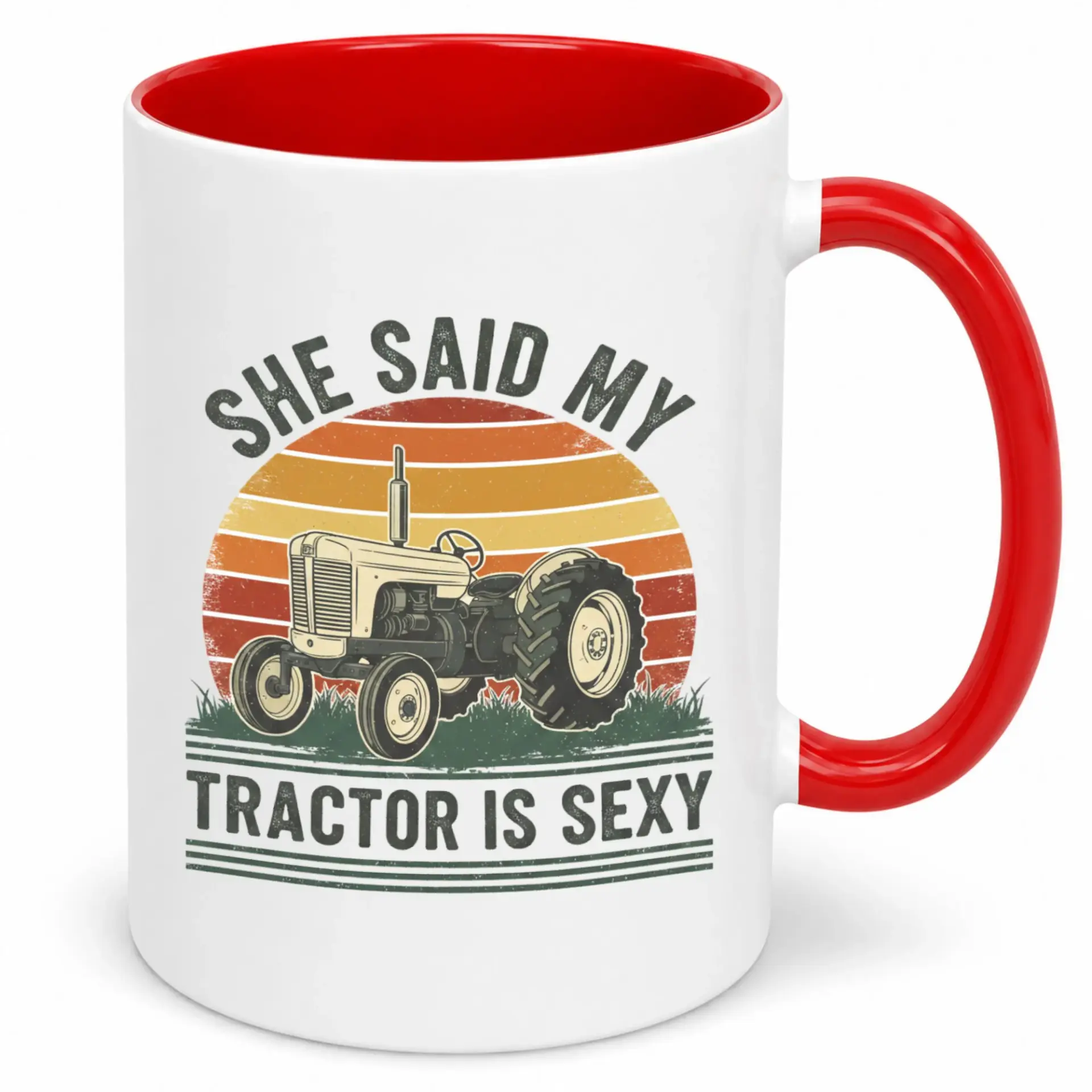Funny Tractor Coffee Mug She Said My Is Sexy Farmer Novelty Gift Ceramic Cup for Men Farming Enthusiast Beverage Drinkware