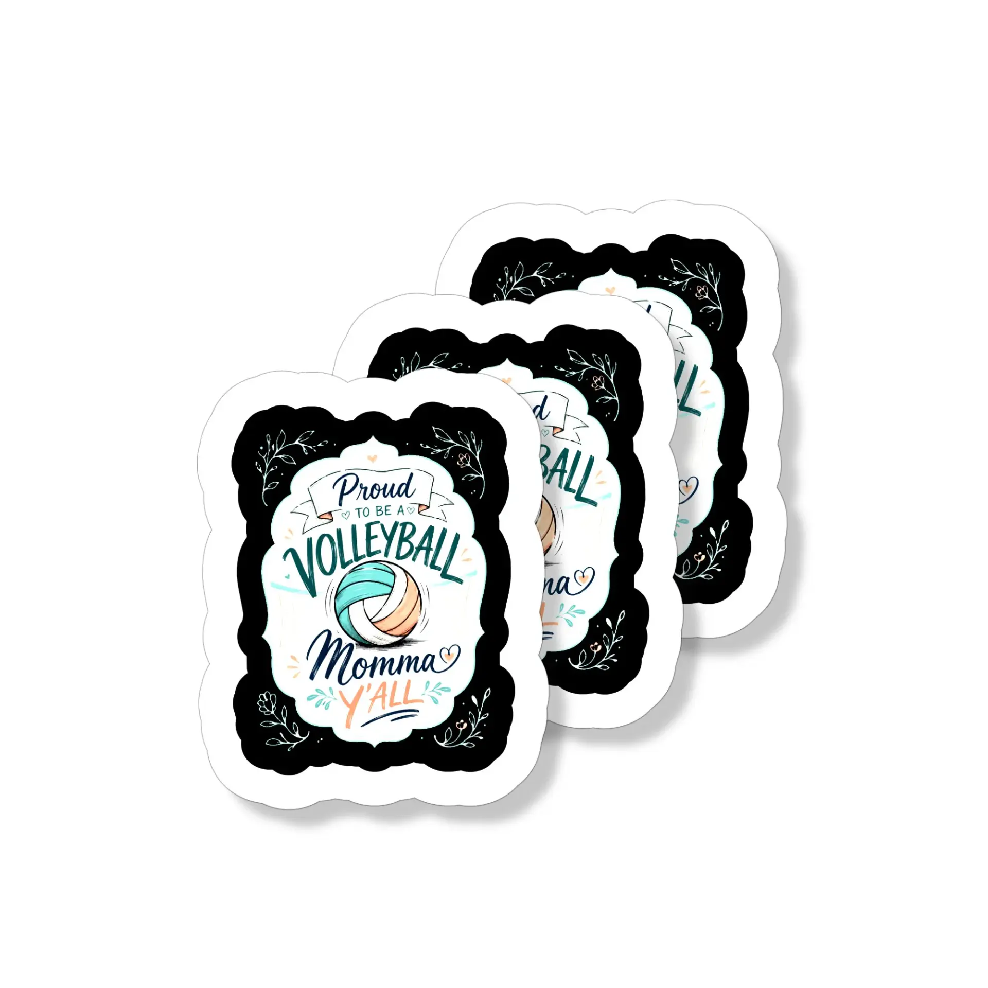 Vinyl Sticker Pack Proud Volleyball Momma Yall Decal Set for Laptops Water Bottles and Journals Three Pieces