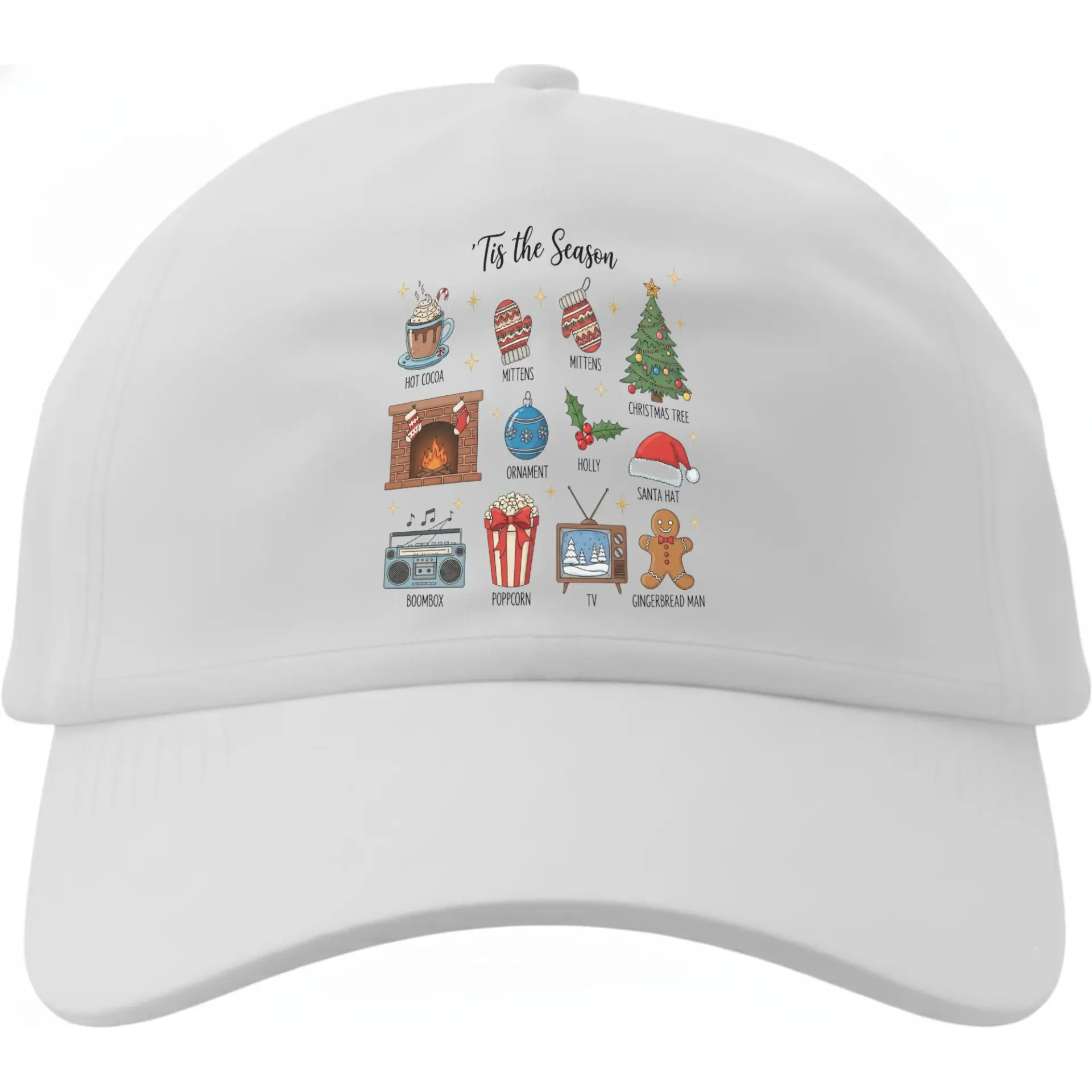 Dad Hat Tis the Season Holiday Graphic Baseball Cap Comfortable Cotton Low Profile Adjustable Sun Protection Sporty