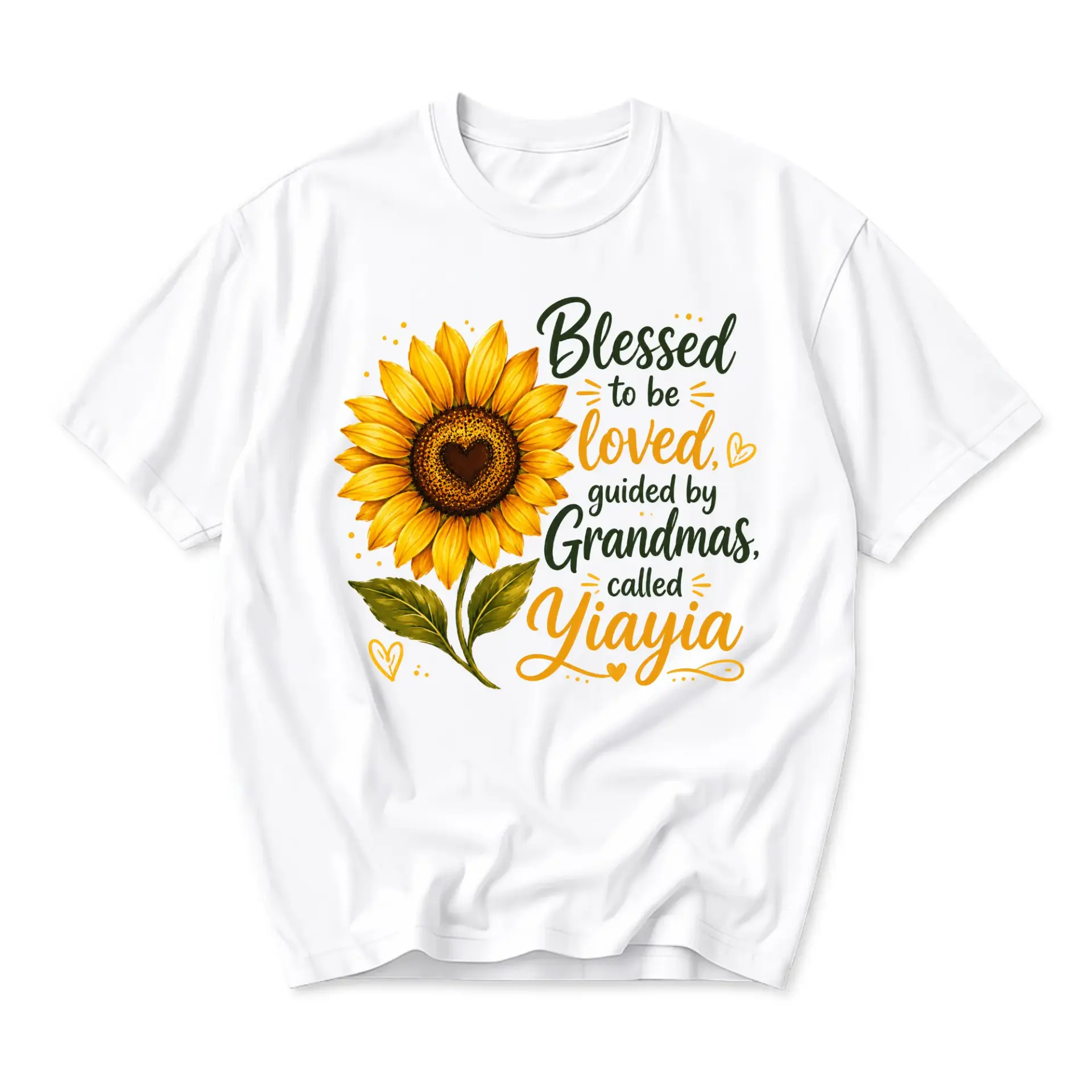 Graphic Tee Blessed to by Grandmas Called Sunflower Design Unisex Casual