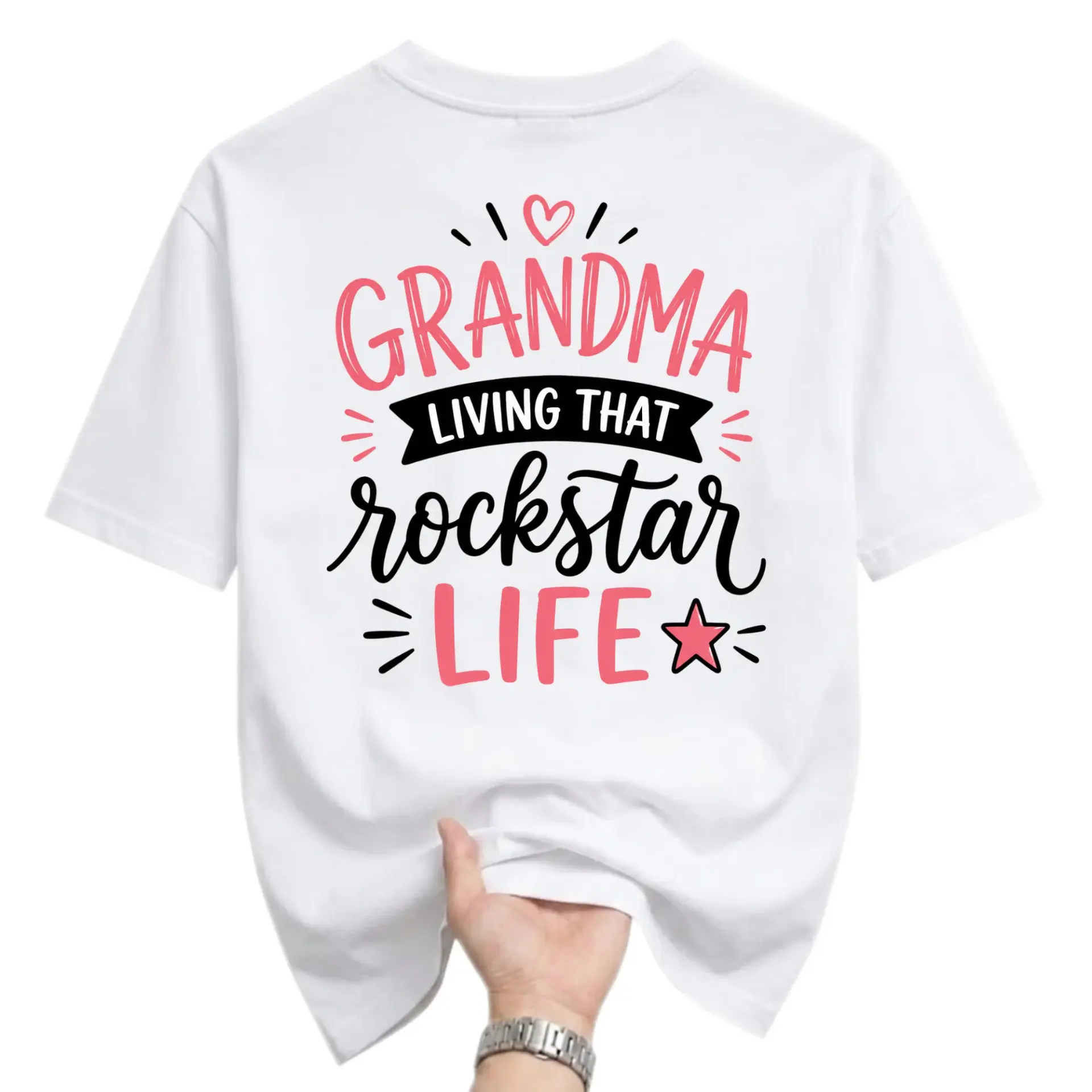 Funny Shirt Grandma Living That Life Graphic Tee Casual Unisex Crew Neck Top for Everyday Outfits and Gifting