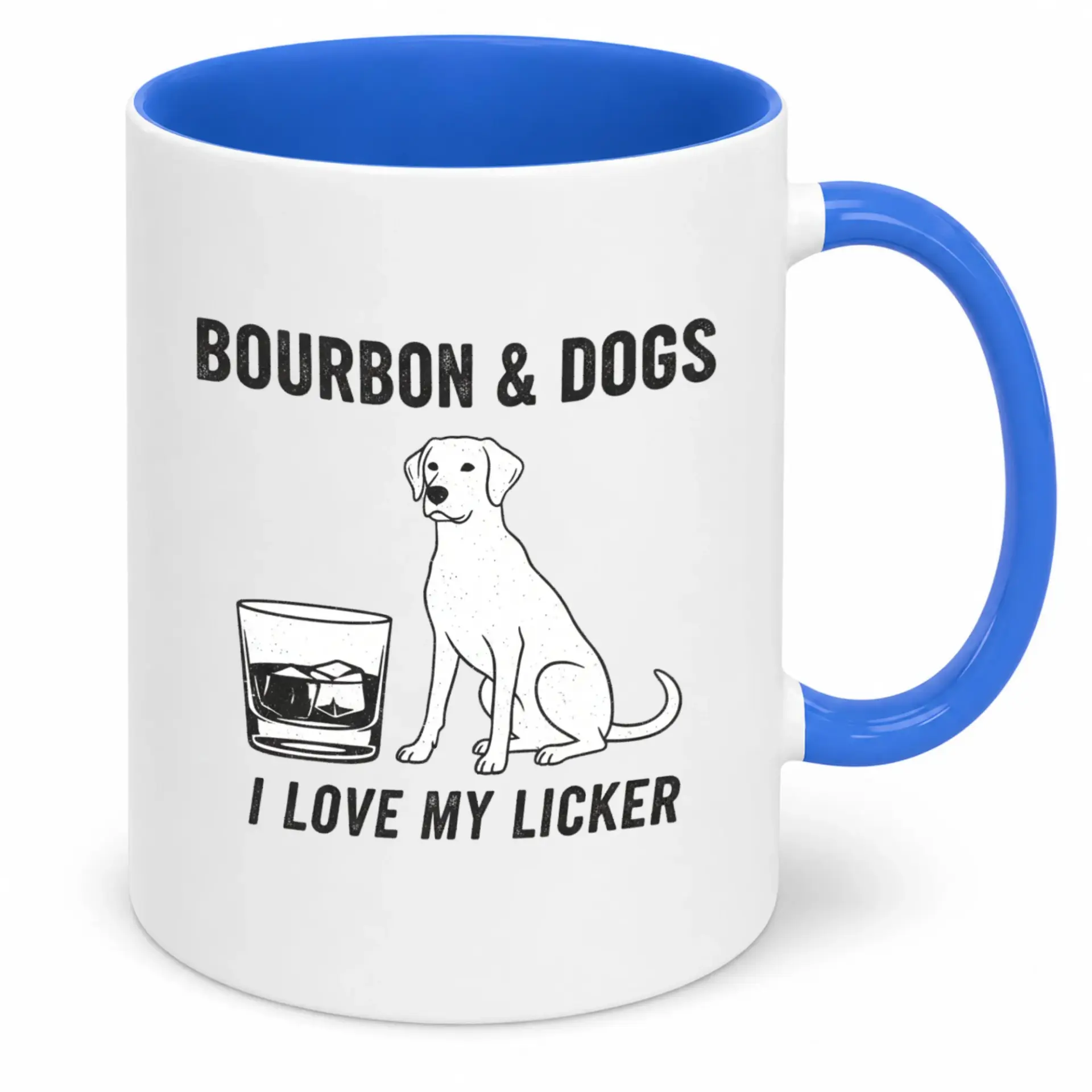 Funny Dog Lover Coffee Mug with Bourbon Whiskey Drink Design Unique Ceramic Beverage Cup for Pet Owners Men Women and Home Office Use