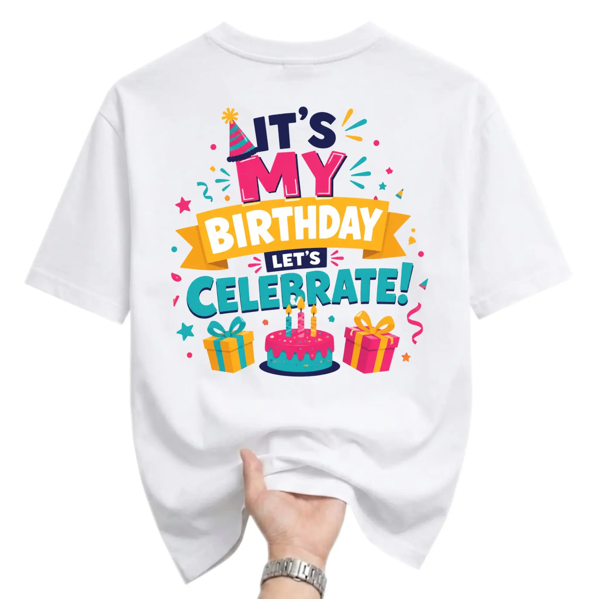 Funny Shirt It Is My Birthday Let Is Celebrate Graphic Tee Unisex Casual Crew Neck Soft Cotton Everyday Outfit Apparel